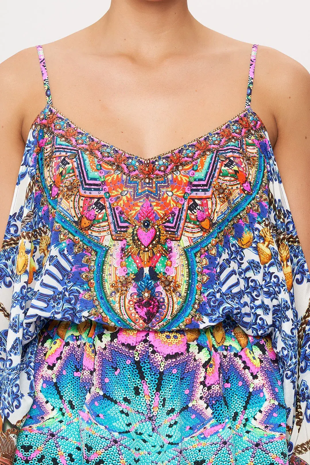 Camilla Drop Shoulder Playsuit Lucky Charms Size S/ Au 10 for rent on The Volte - main image