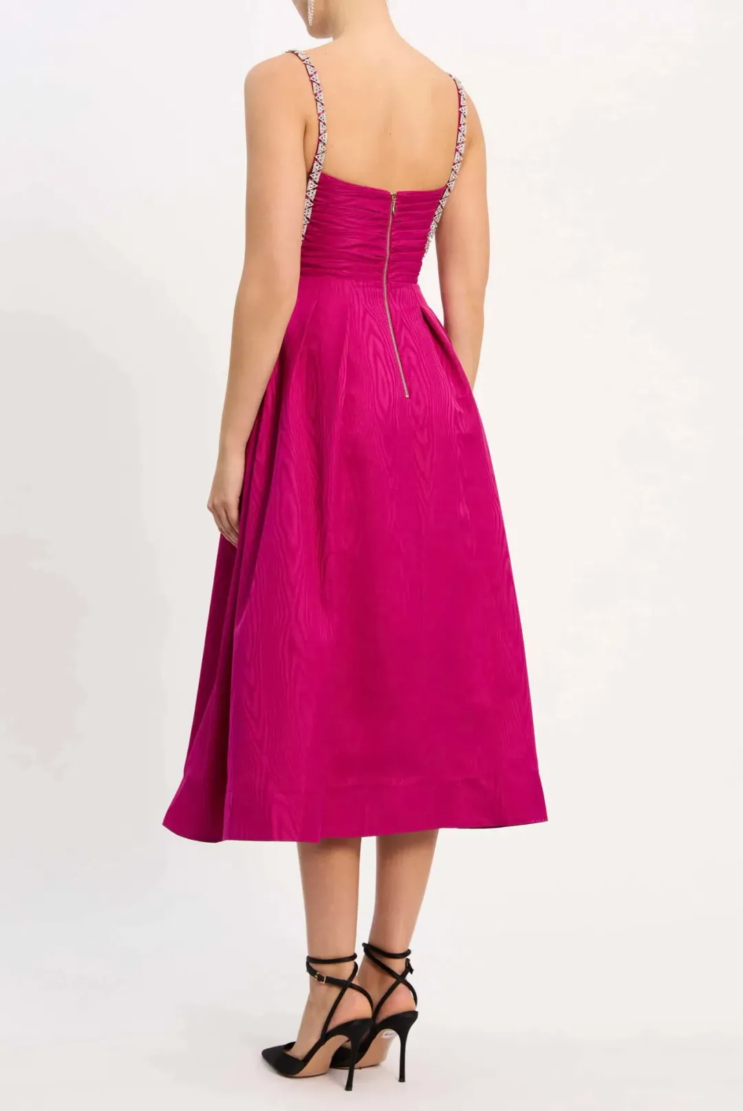 Rebecca Vallance Cynthia Midi Dress Fuchsia Pink Size 14  for rent on The Volte - main image