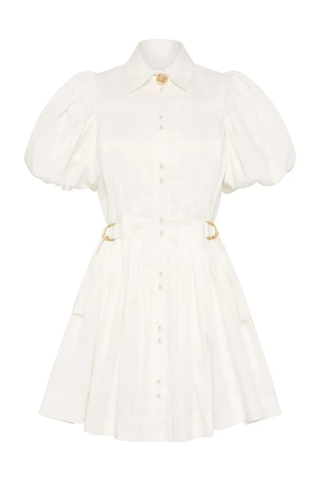 Aje Prairie Pleated Mini Dress Ivory Size 8 for rent on The Volte - main image
