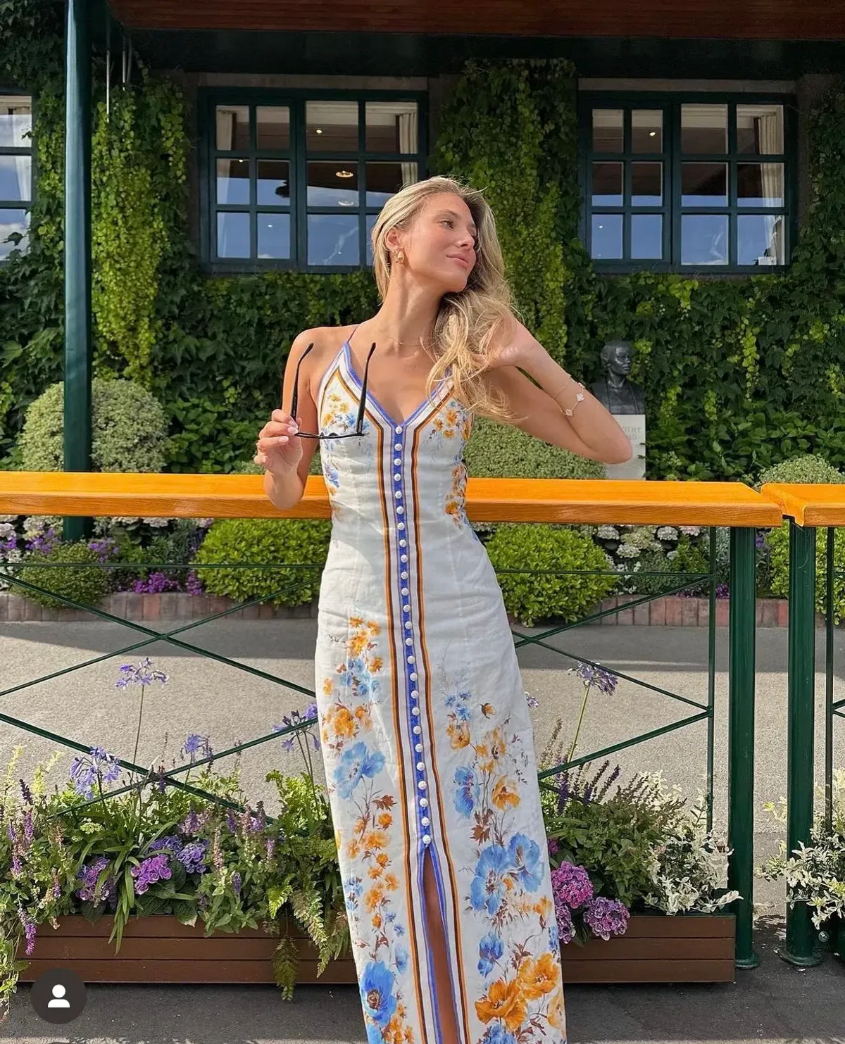 Zimmermann Halcyon Slip Midi Dress Orange Blue Floral Size 0 / AU 8 - Image 2