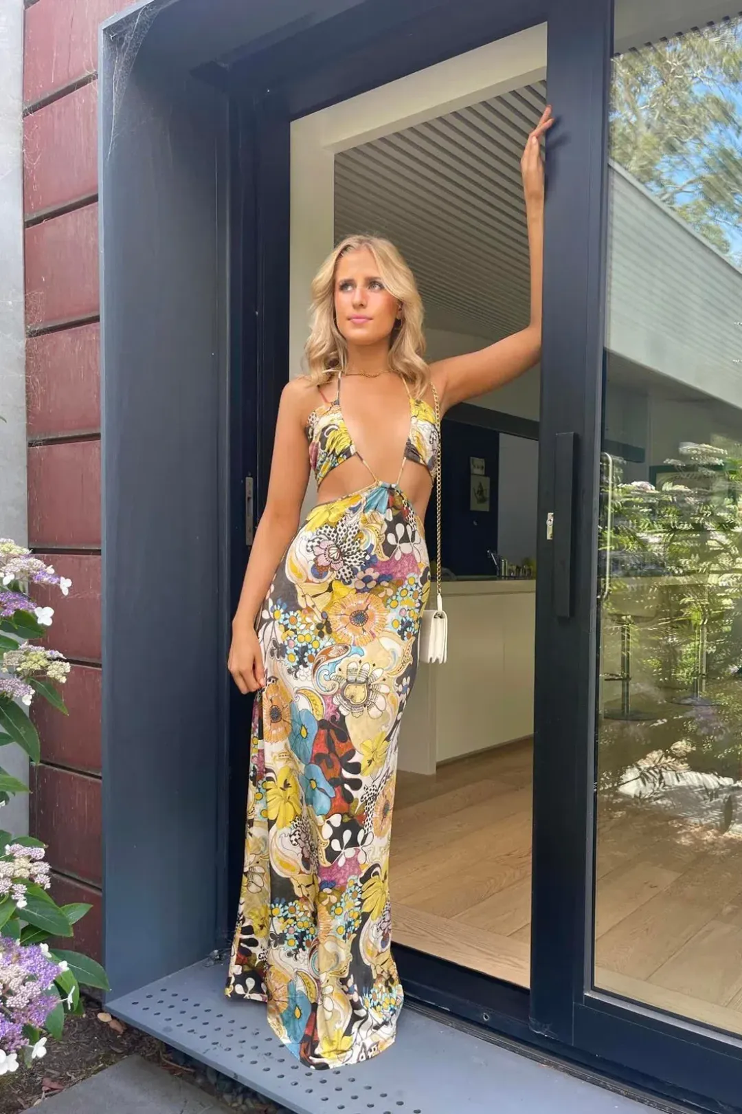 Alexis Cassandra Cut Out Maxi Dress Floral Grove Size S / AU 8 for rent on The Volte - main image