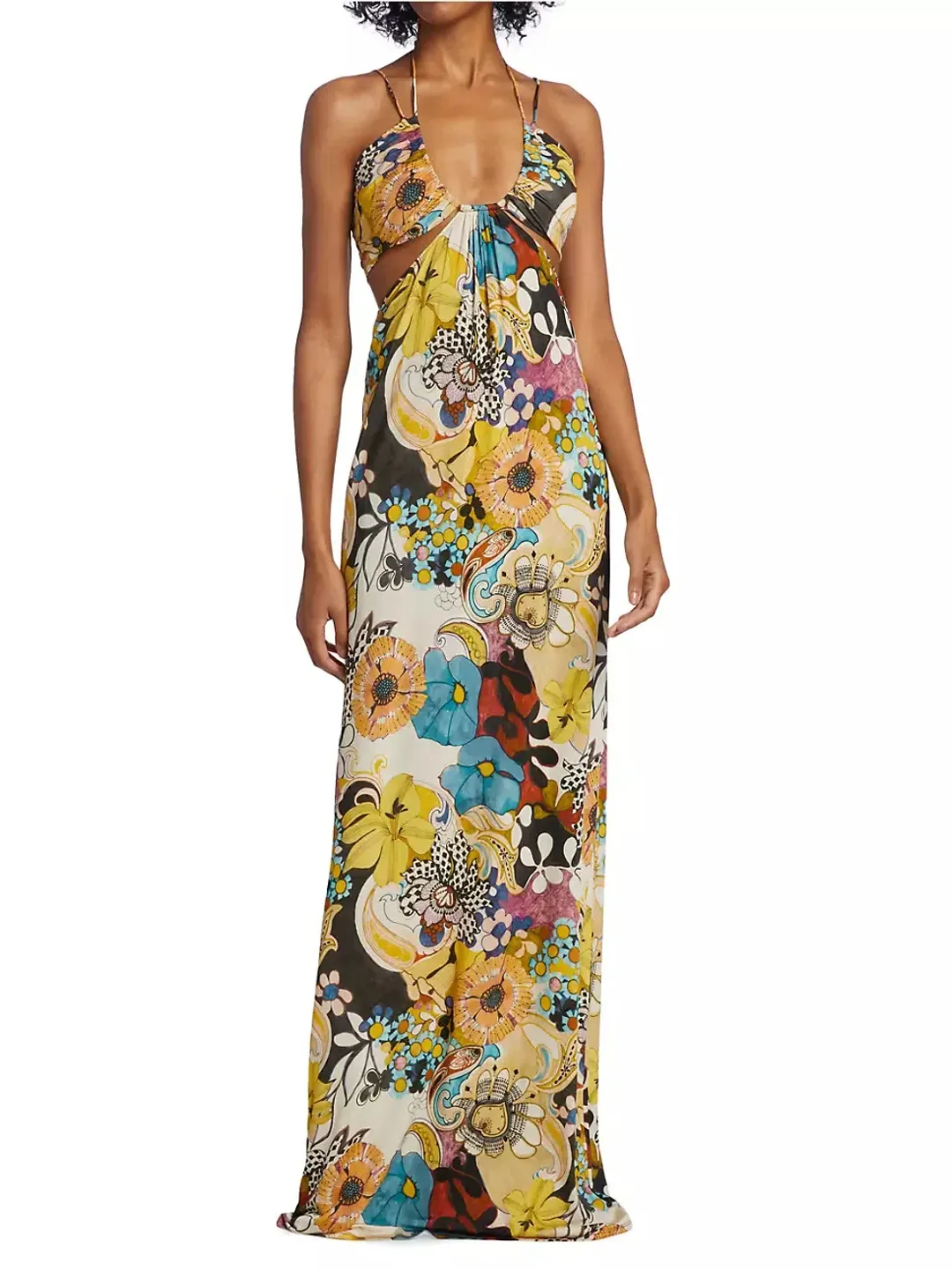 Alexis Cassandra Cut Out Maxi Dress Floral Grove Size S / AU 8 for rent on The Volte - main image