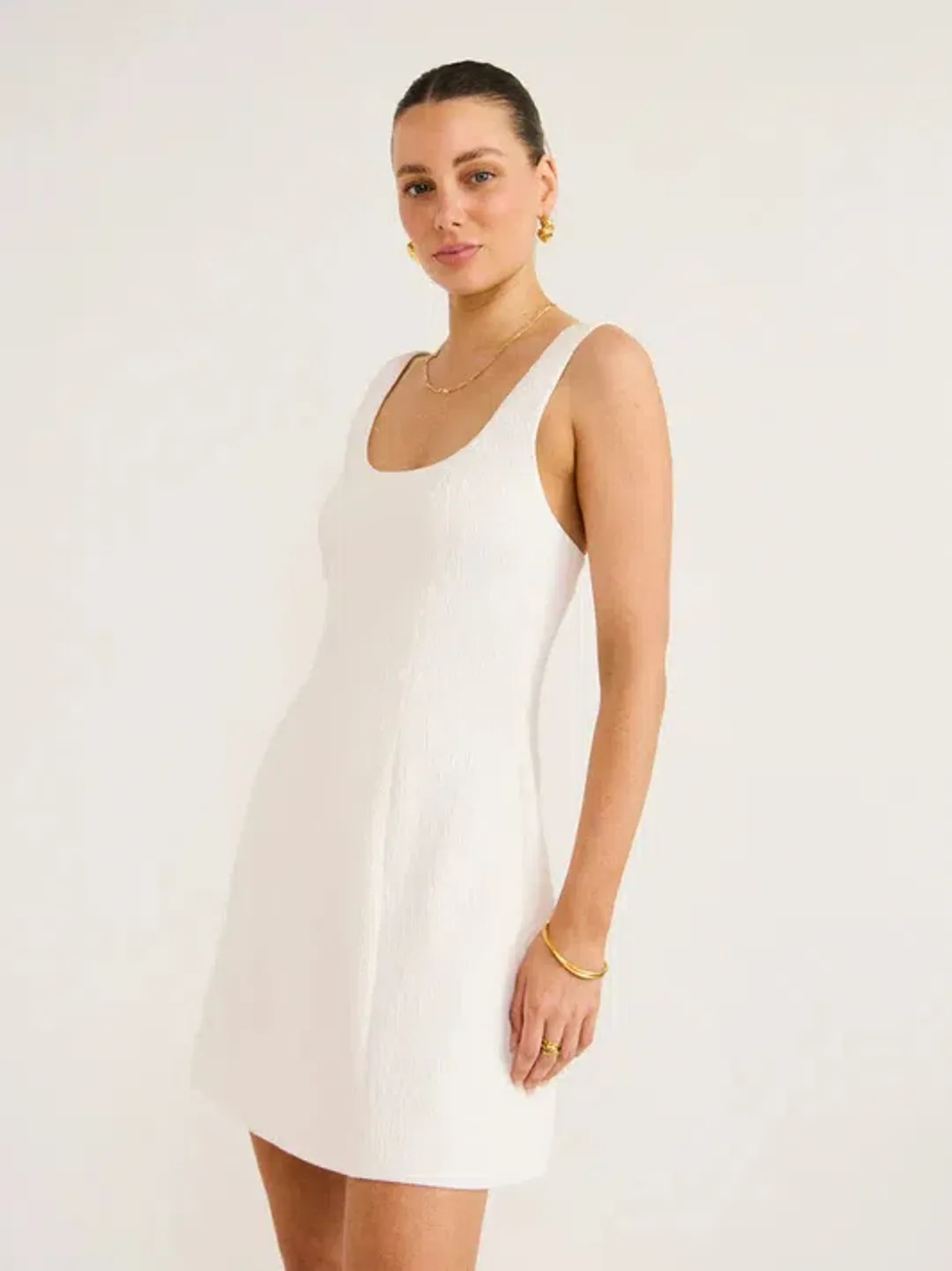 Anna Quan Riona Mini Dress Cream Size 8 for rent on The Volte - main image