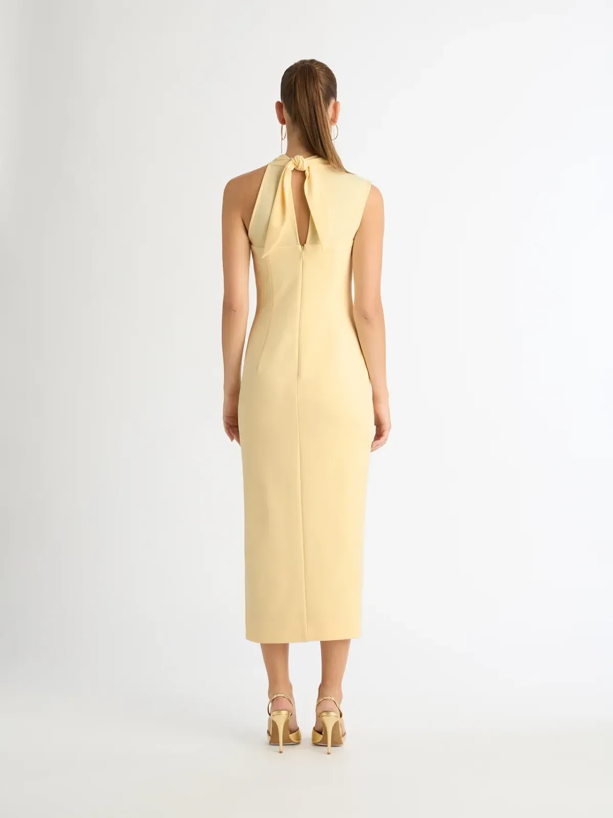 Shieke Zoe Midi Dress Yellow Size AU 6 - Image 3