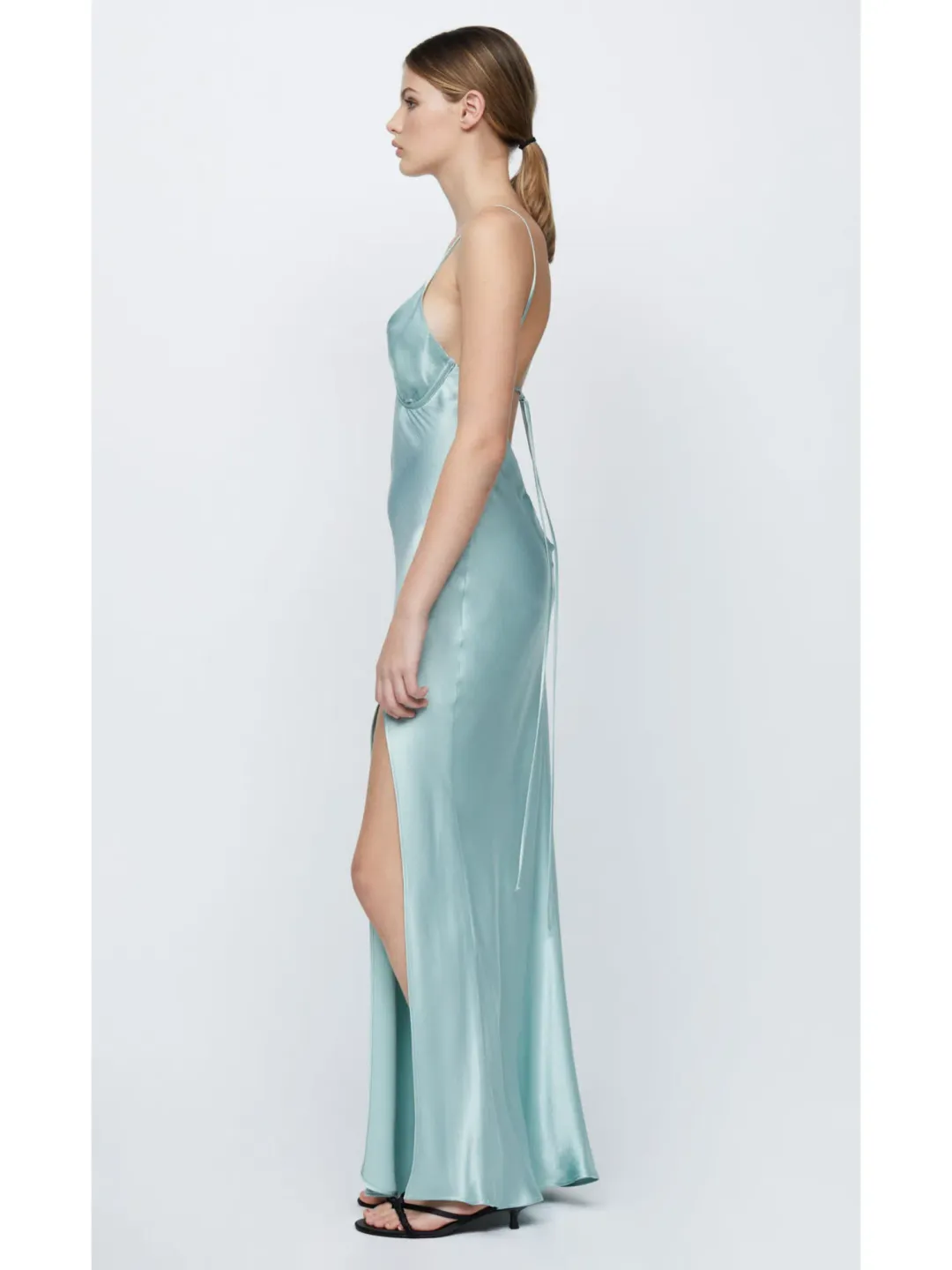 Bec & Bridge Ren Split Maxi Dress Seafoam Green Size AU 6 for rent on The Volte - main image