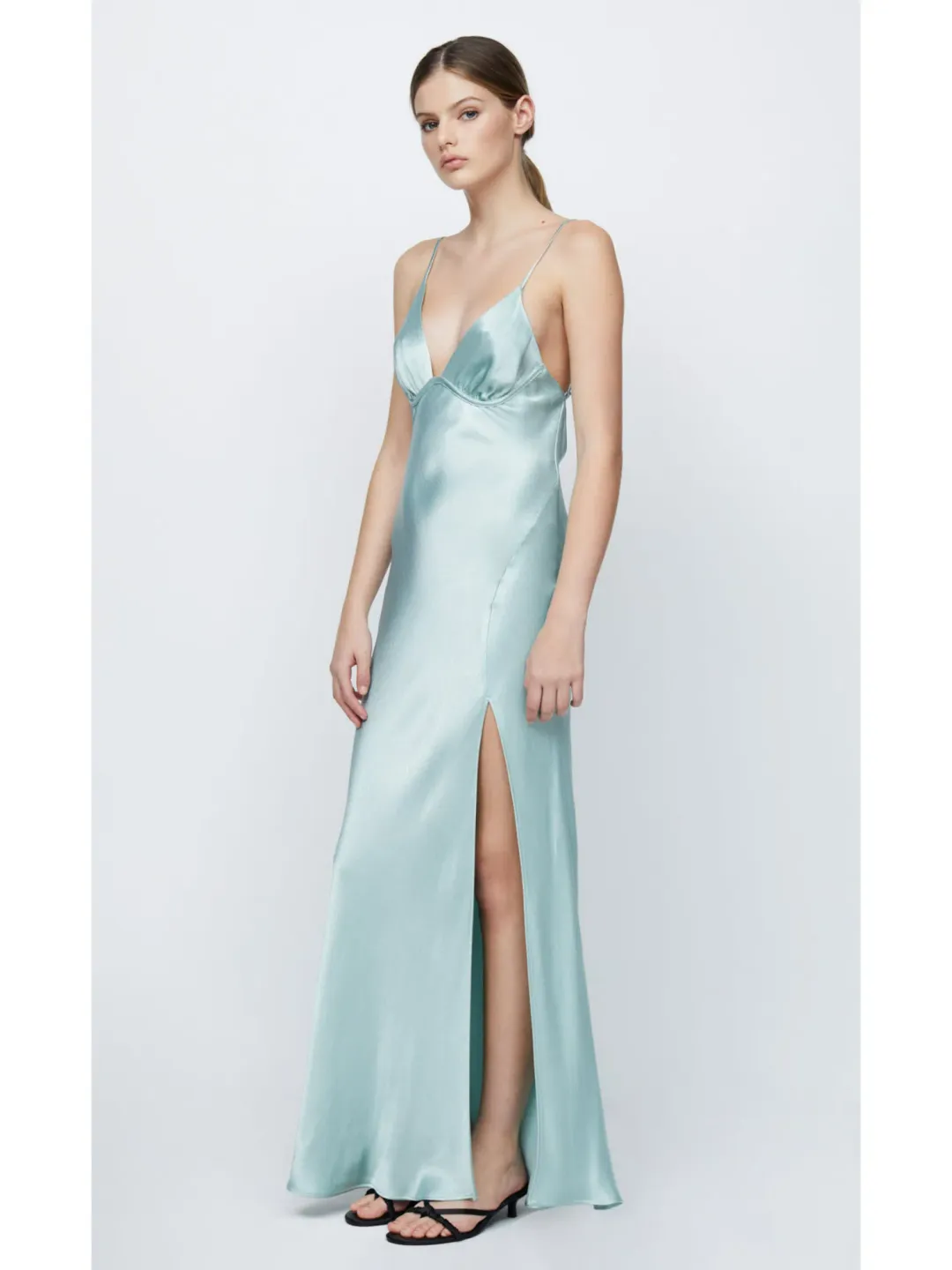 Bec & Bridge Ren Split Maxi Dress Seafoam Green Size AU 6 for rent on The Volte - main image