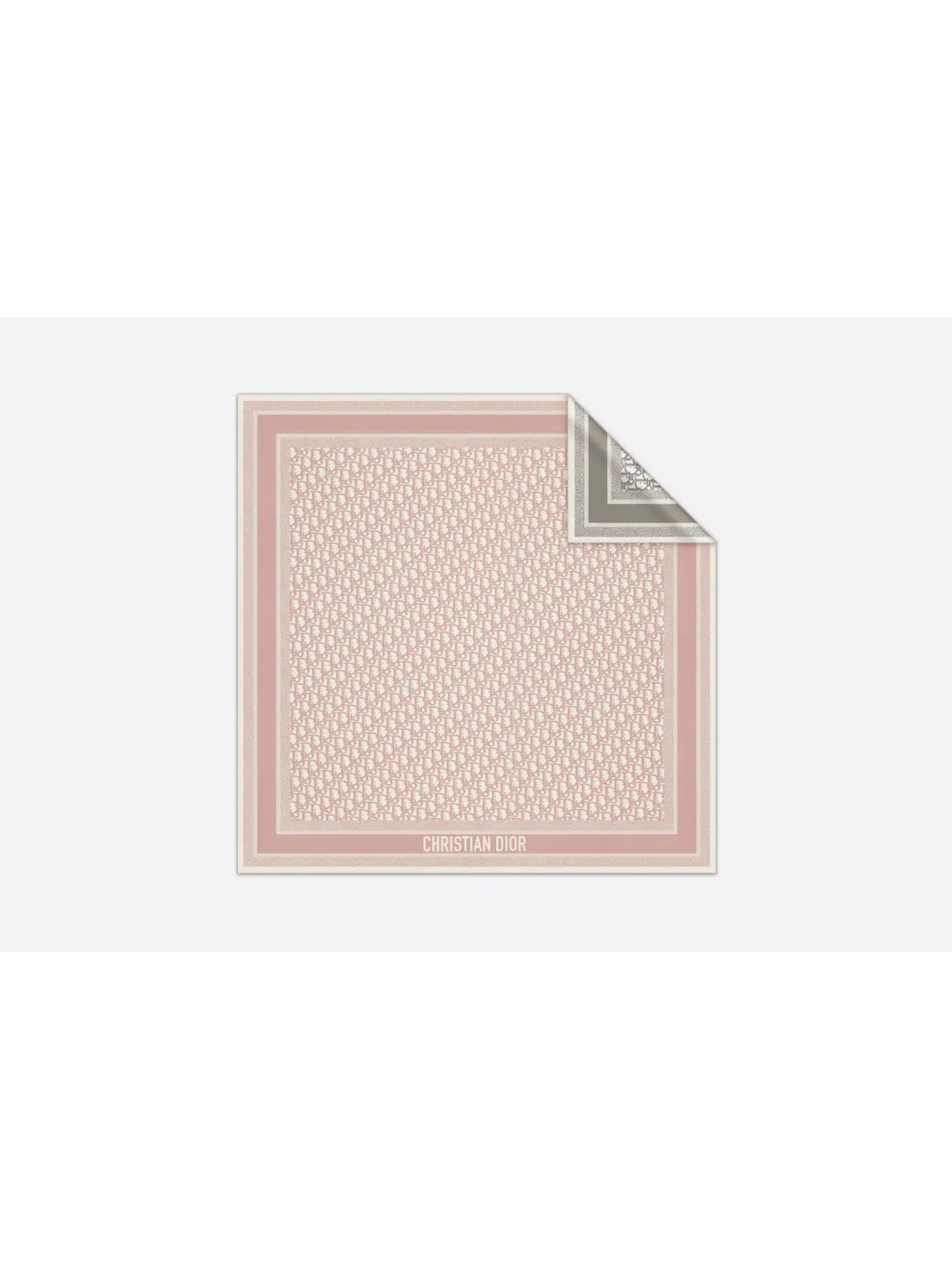 Dior Scarf Oblique Diortwin 90 Square Grey/Pink  for rent on The Volte - main image
