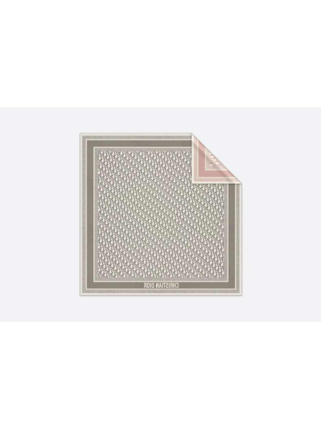 Dior Scarf Oblique Diortwin 90 Square Grey/Pink  for rent on The Volte - main image