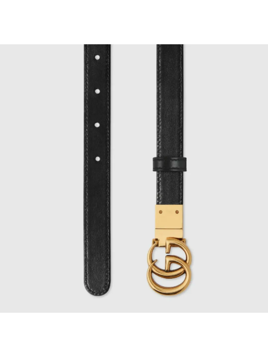 Gucci GG Marmont Reversible Thin Belt Black  for rent on The Volte - main image