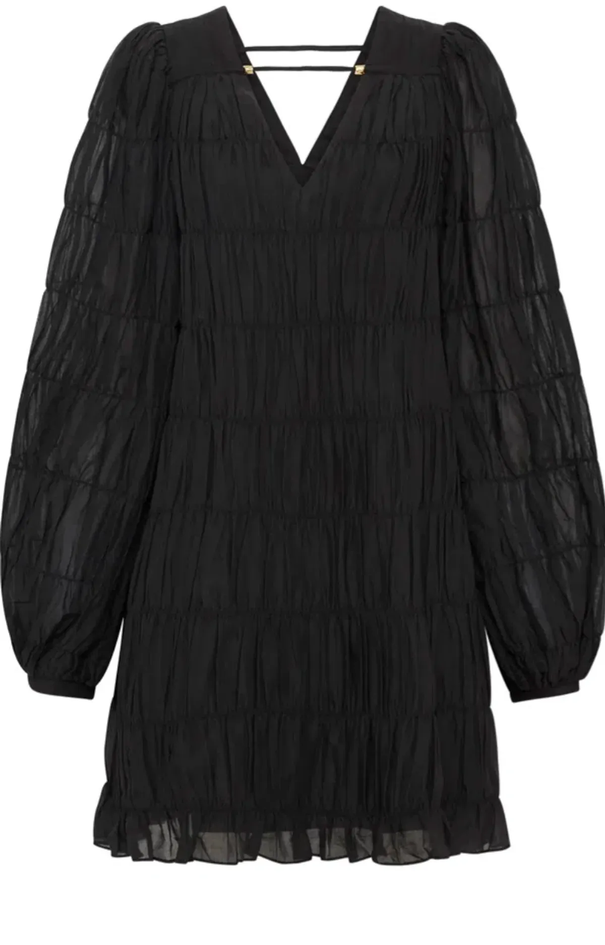 Aje Evelina Ruched Mini Dress Black Size AU 10 - Image 4