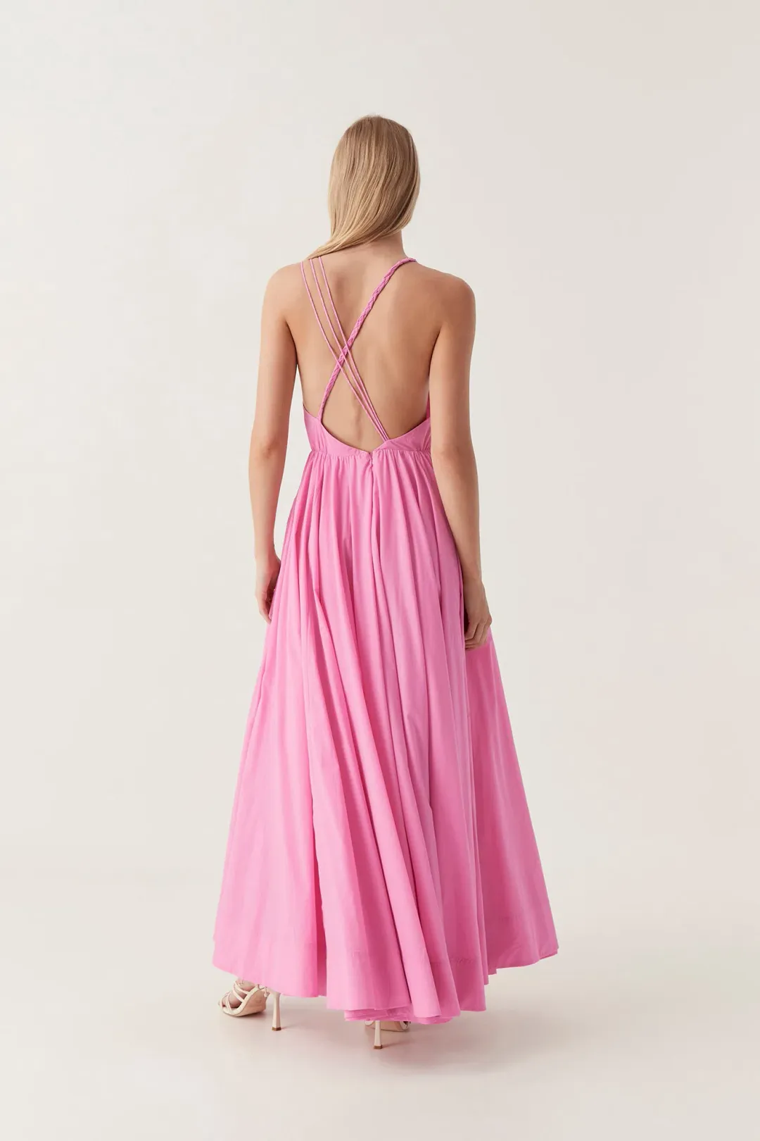 Aje Vellum Maxi Dress Pink Size 8 for rent on The Volte - main image