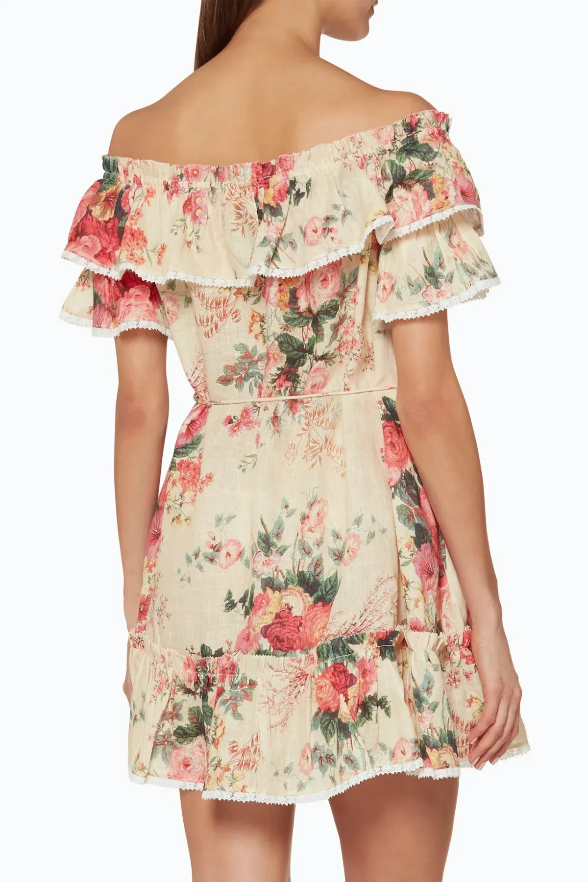 Zimmermann Laelia Frill Tier Short Dress Meadow Floral Size 8 - Image 3