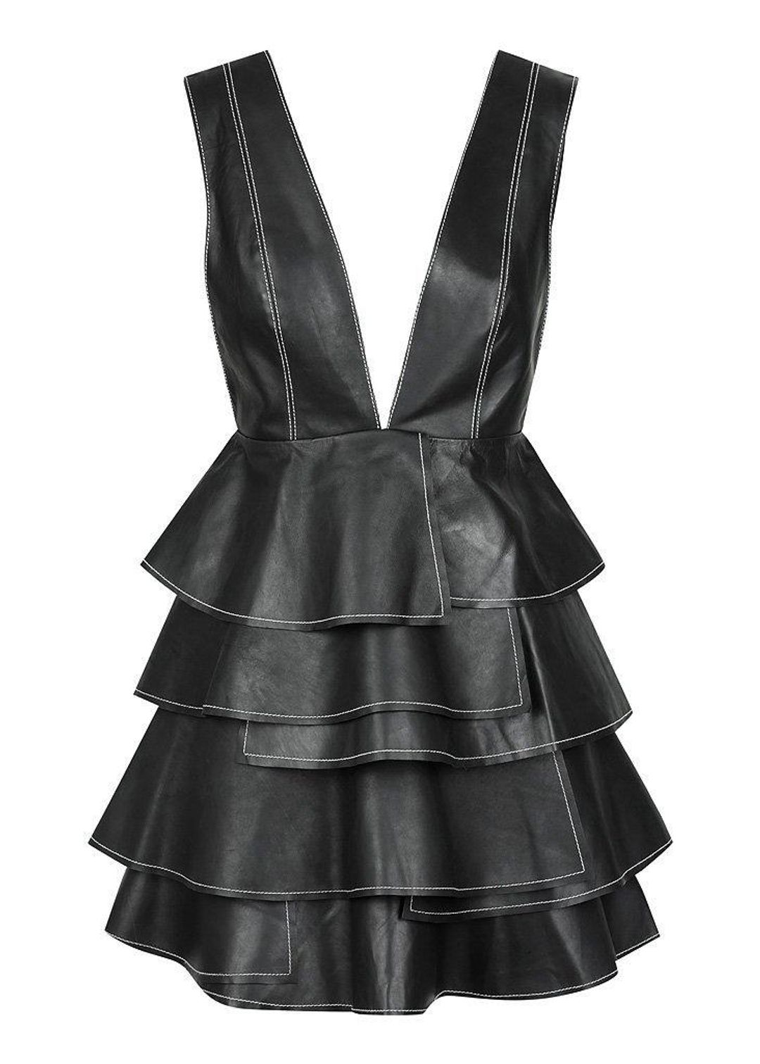 Aje Banksia Leather Dress Black Size 8 for rent on The Volte - main image