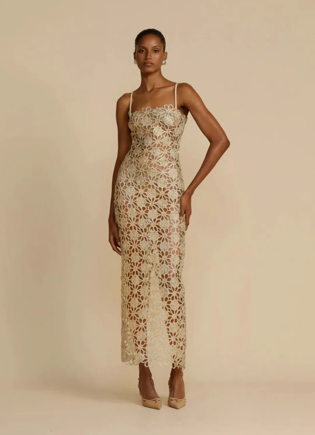 Arcina Ori Kendra Dress Metallic Gold Size S / AU 8 for rent on The Volte - main image