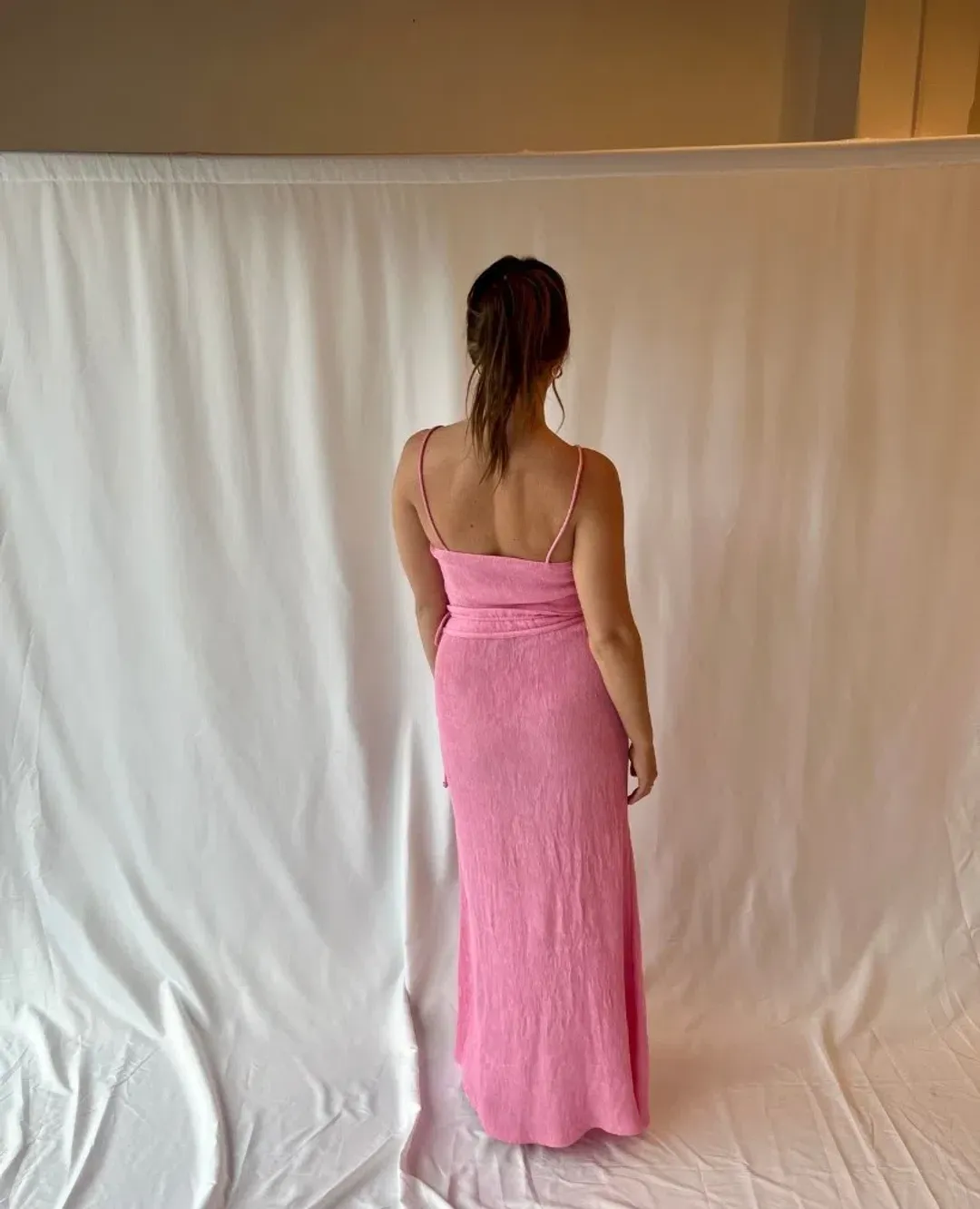 By Nicola Estelle Pleated Maxi Skirt Pink Size 6 for rent on The Volte - main image