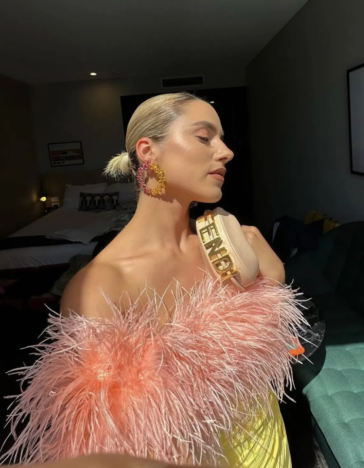 Rachel Gilbert Zion Midi Dress Yellow Size 10  - Image 7