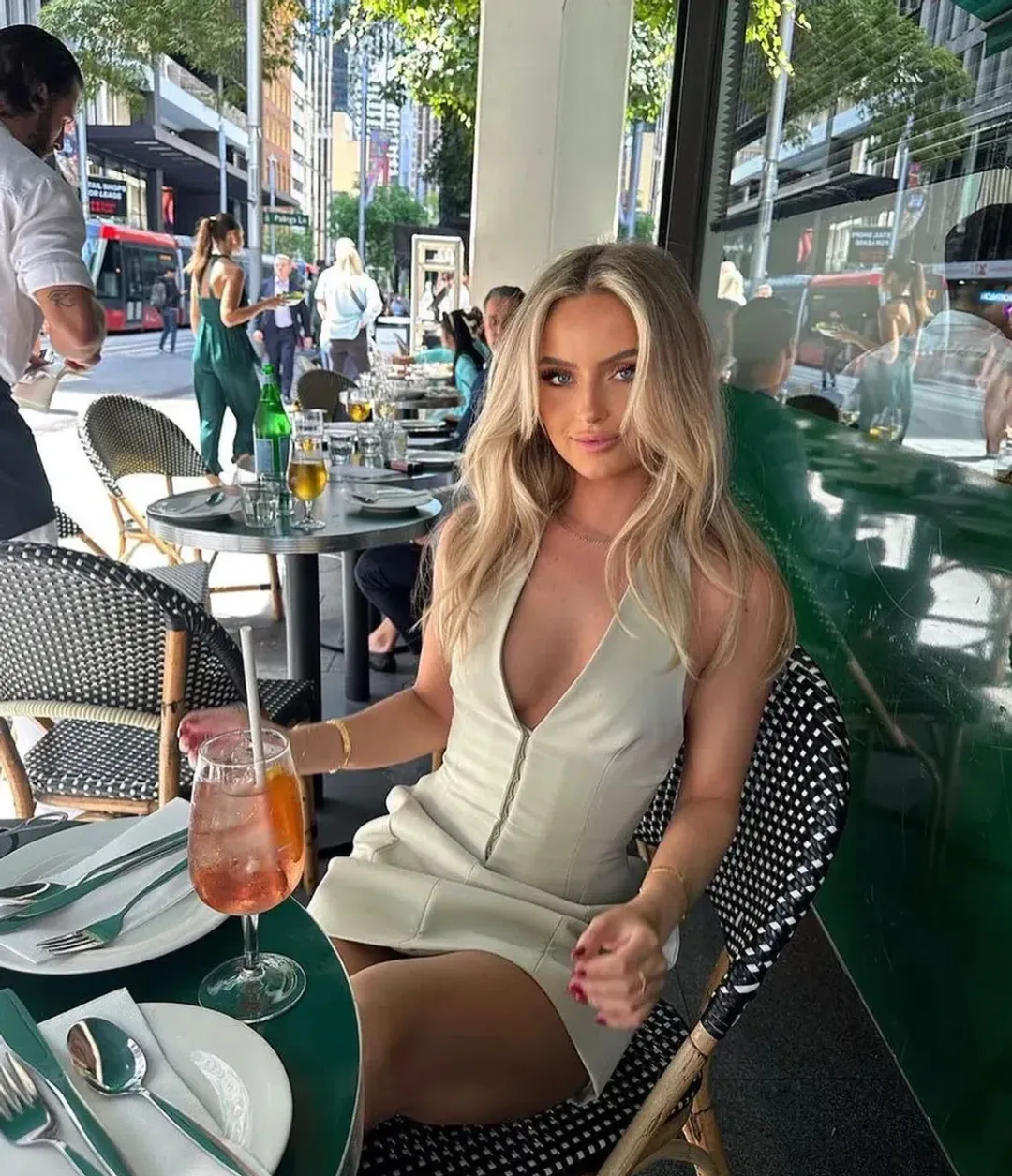 Camilla and Marc Petra Mini Dress Pistachio Grey Size 8 for rent on The Volte - main image