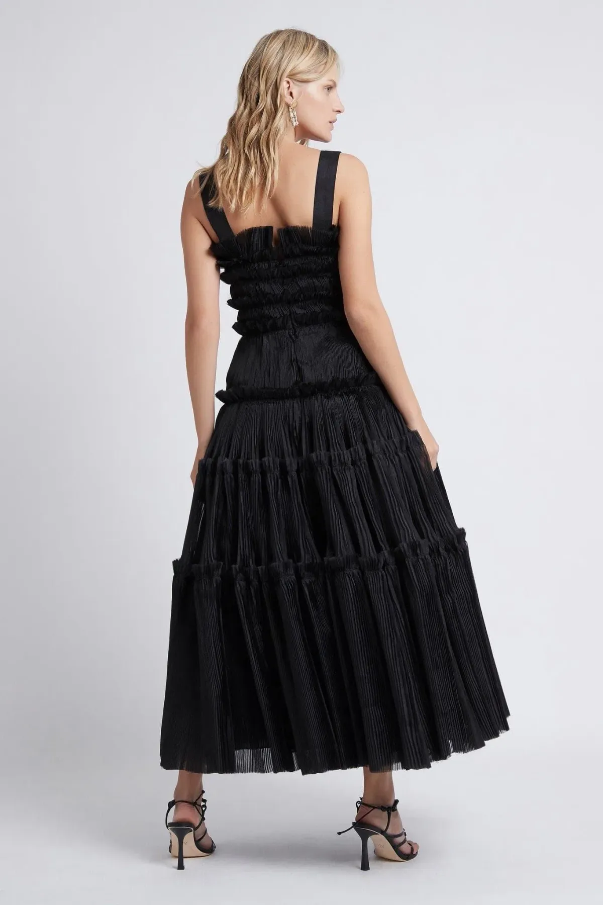 Aje Jacinto Pleated Maxi Dress in Black Size 10 - Image 3