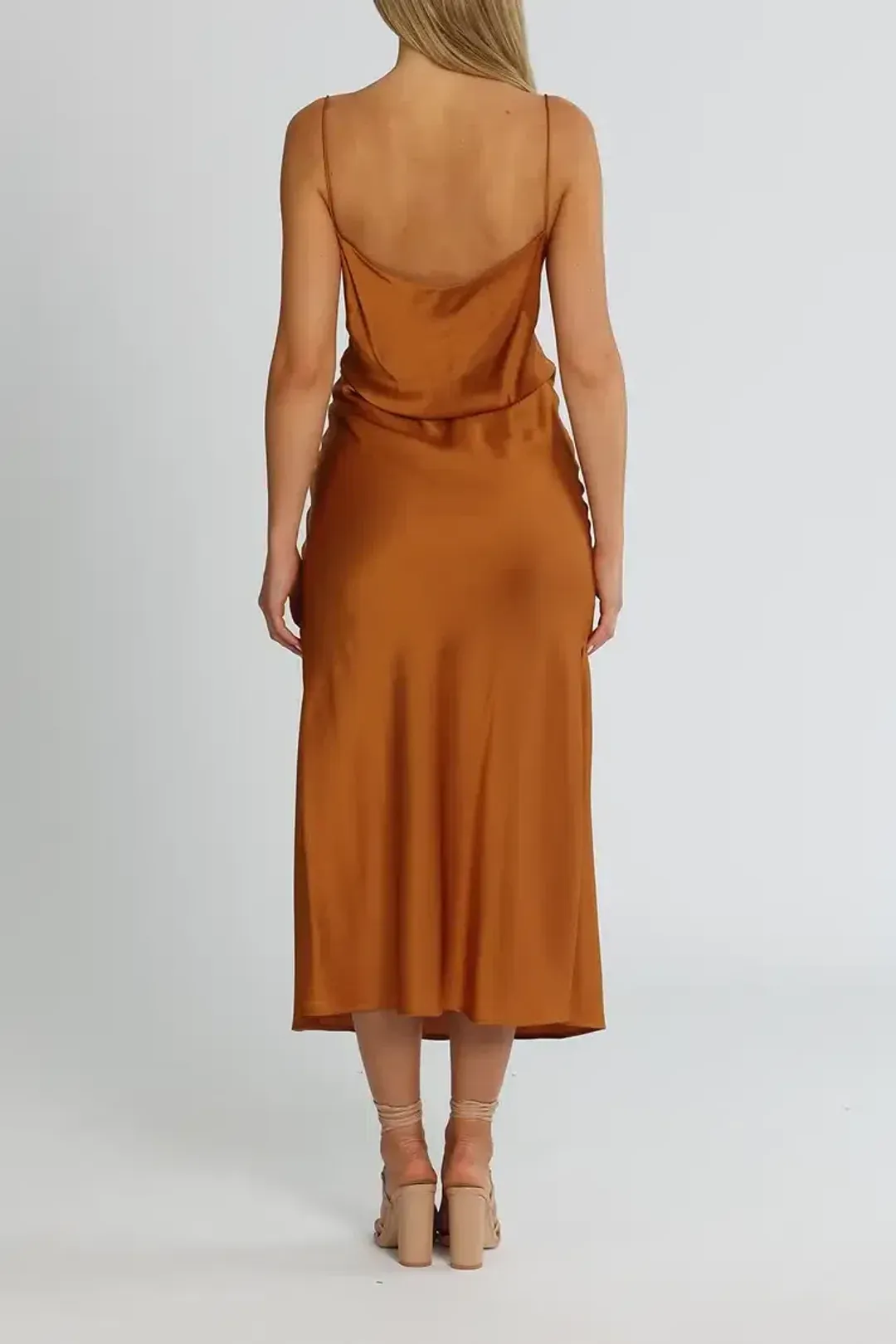Clea Estelle Slip Dress in Copper Size 12 for rent on The Volte - main image
