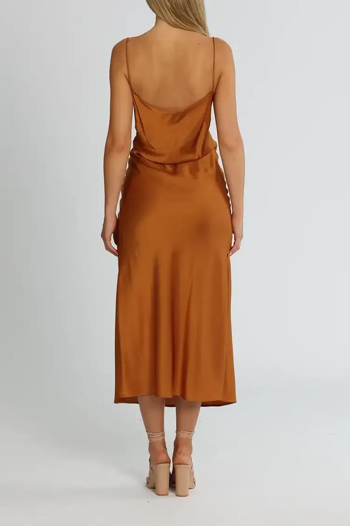 Clea Estelle Slip Dress in Copper Size 12 - Image 3