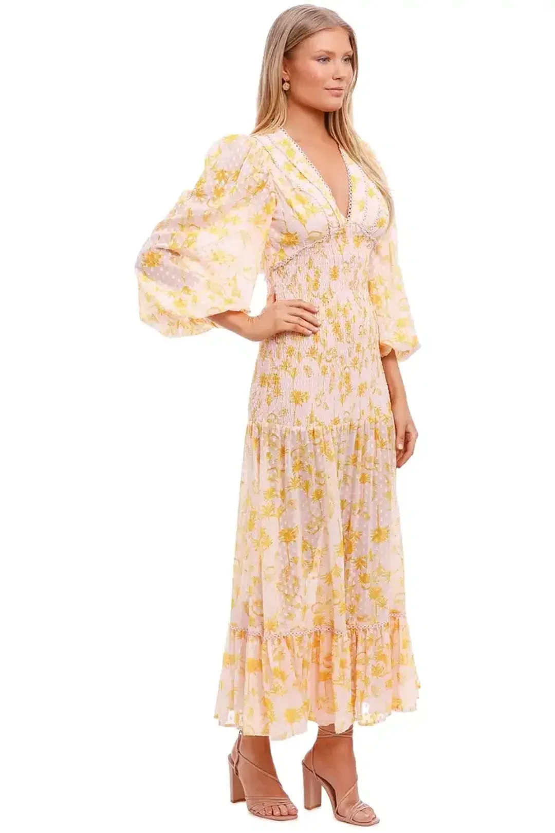 Significant Other Bernadette Dress Yellow Floral Size 6 for rent on The Volte - main image