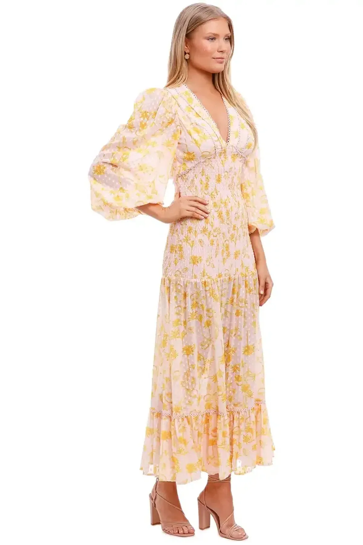 Significant Other Bernadette Dress Yellow Floral Size 8 - Image 2