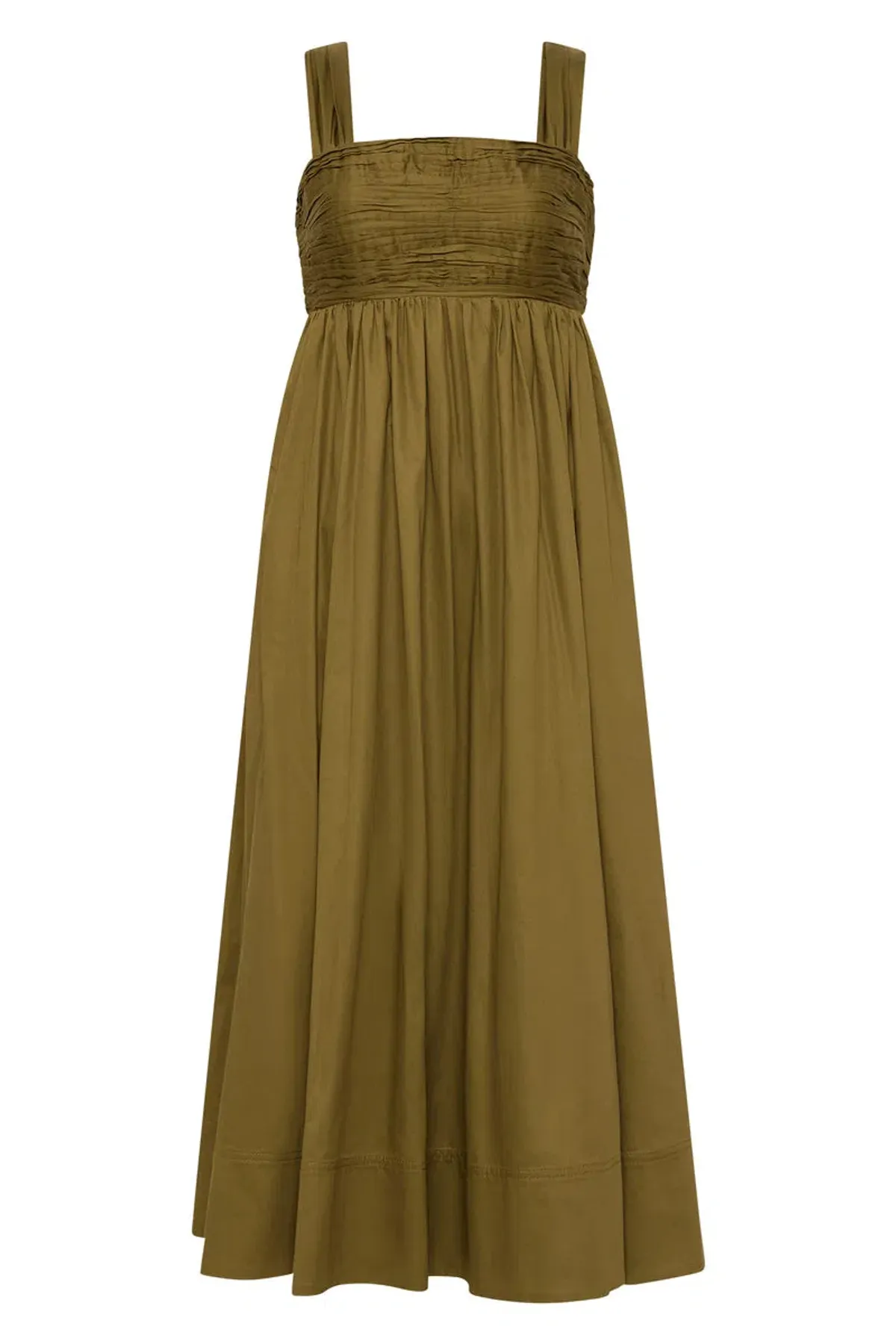 Aje Nova Tie Back Midi Dress Olive Size 10 - Image 4