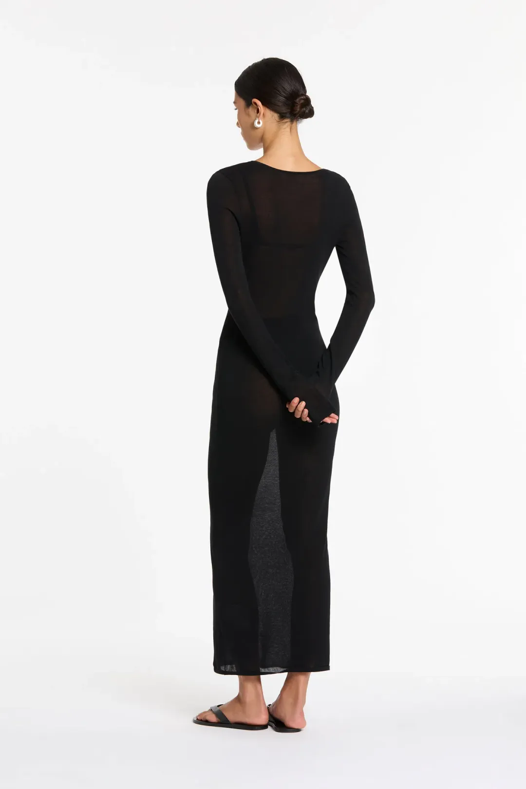 Sir The Label Black Eva Knit Dress Black  Size 3/12 AU for rent on The Volte - main image
