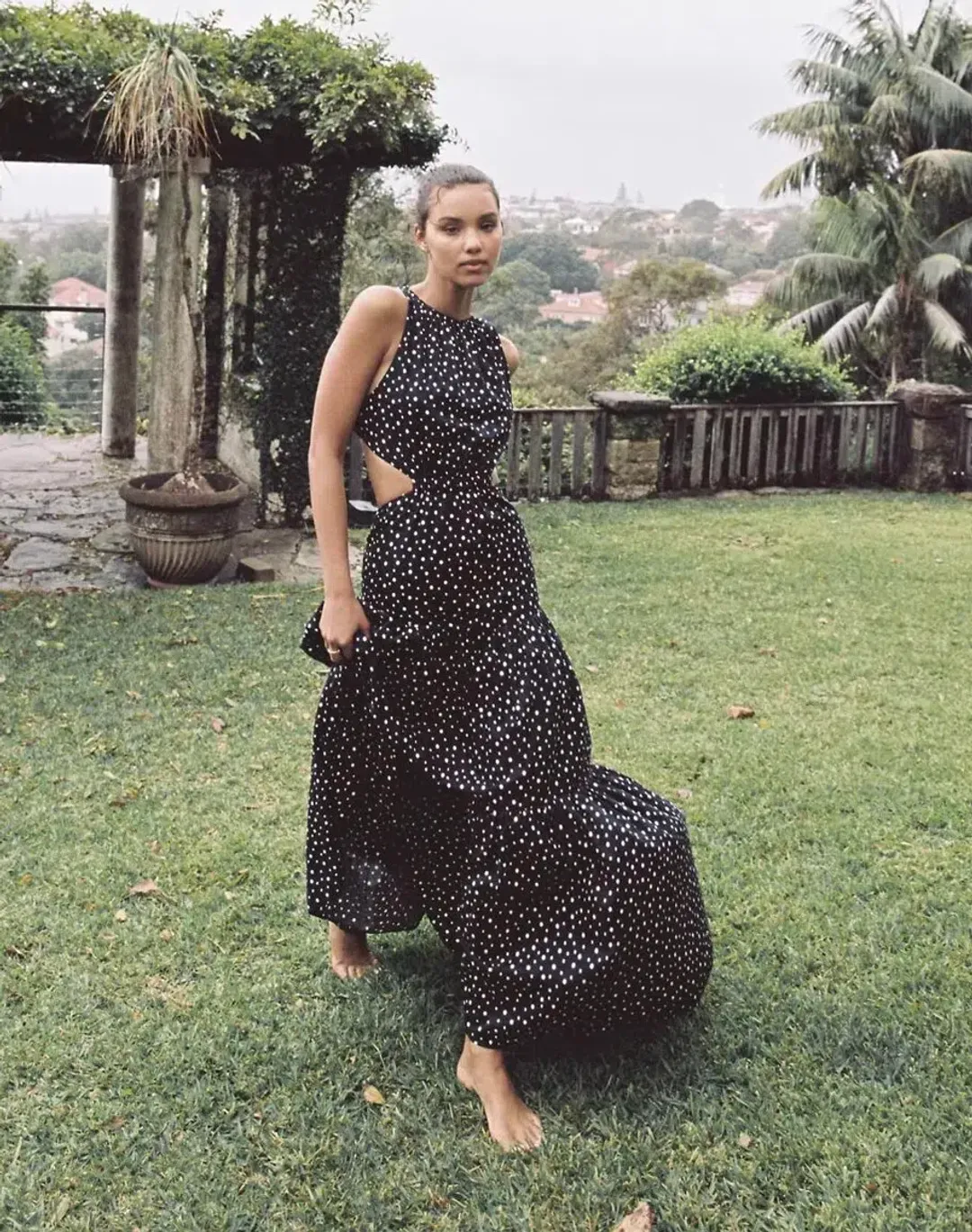 Significant Other Poppy Dress in Black Cream Polka Size 12 for rent on The Volte - main image