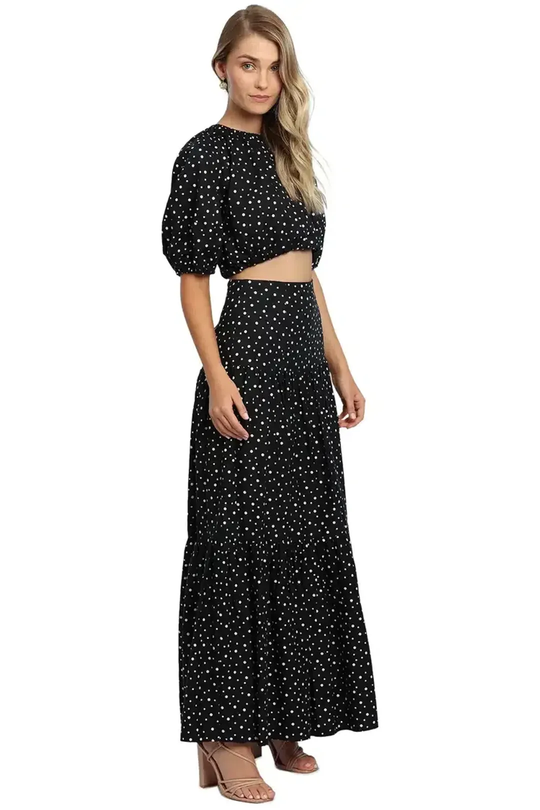 Significant Other Poppy Top and Skirt Set in Black Cream Polka Size 12 for rent on The Volte - main image