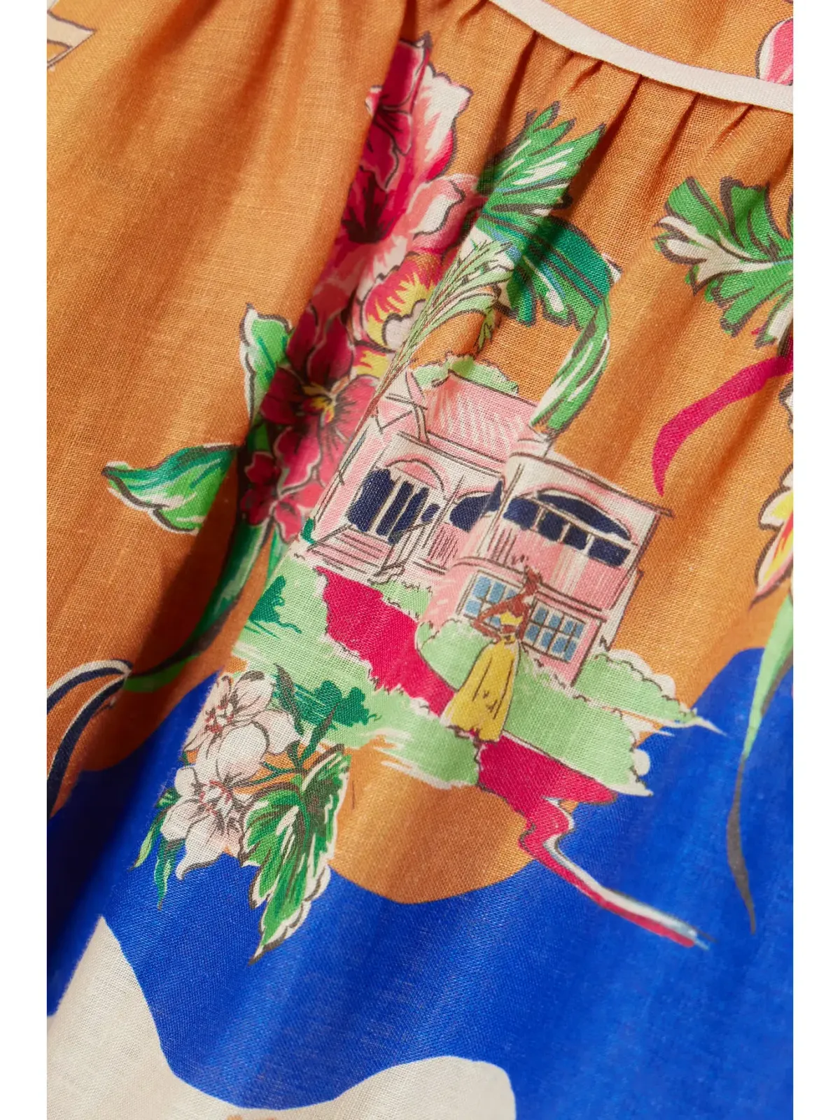 Zimmermann Alight Picnic Midi Dress Nautical Map size 12 - Image 4