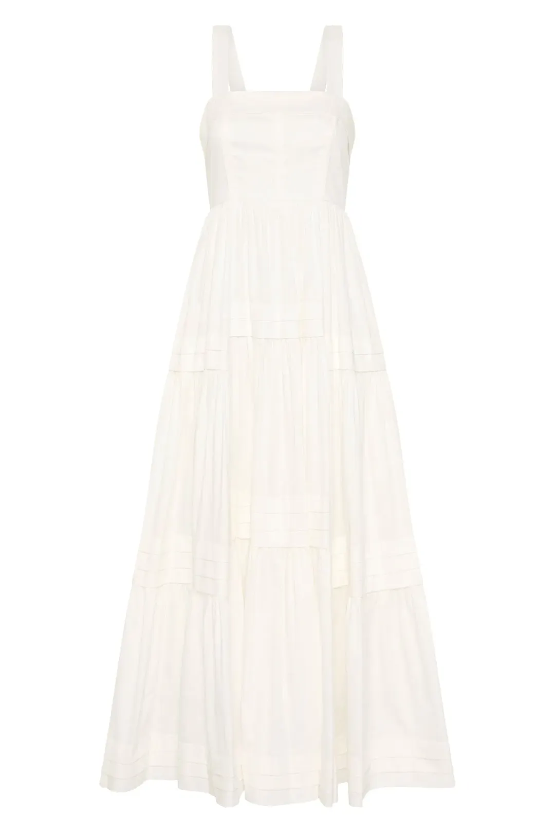 Aje Sophie Tiered Midi Dress Ivory Size 16 for rent on The Volte - main image