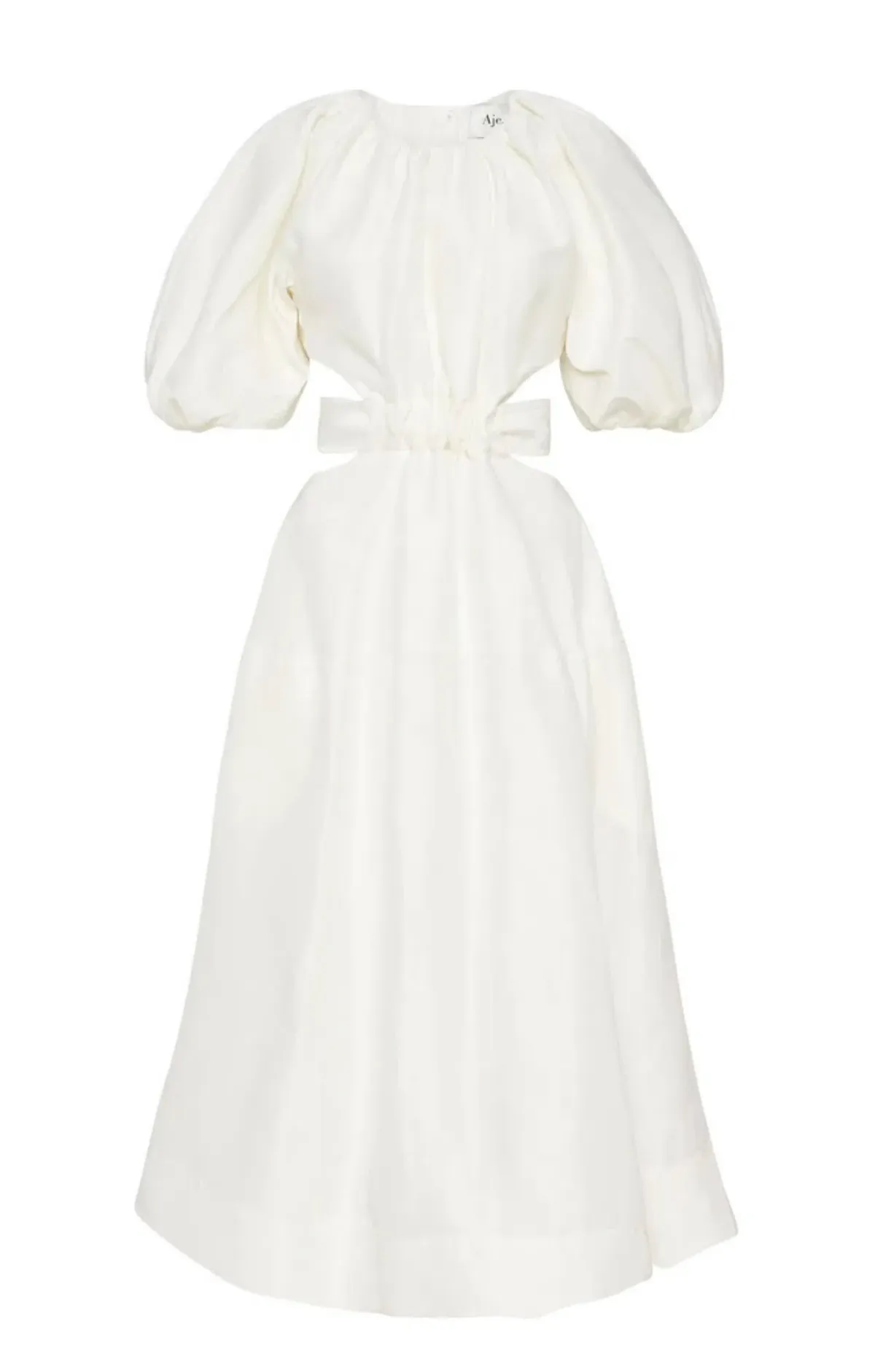 Aje Mimosa Cut Out Midi Dress Ivory Size 16 - Image 6