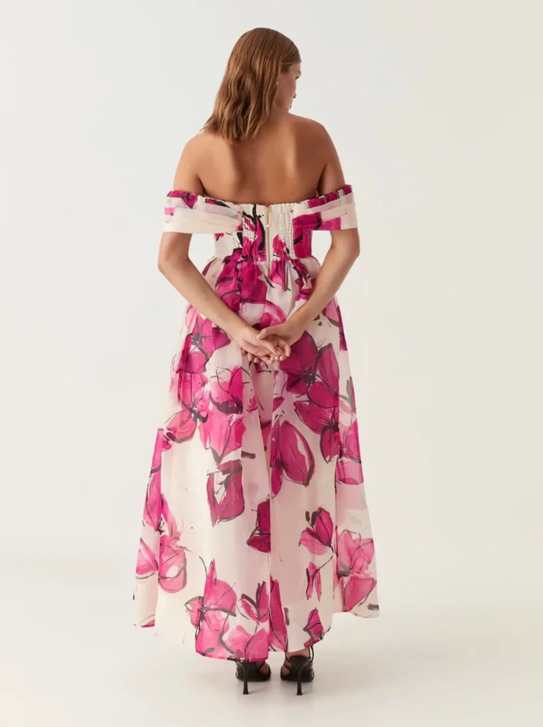 Aje Cordelia Corseted Maxi Dress Falling Florals Size XL / AU 14 for rent on The Volte - main image