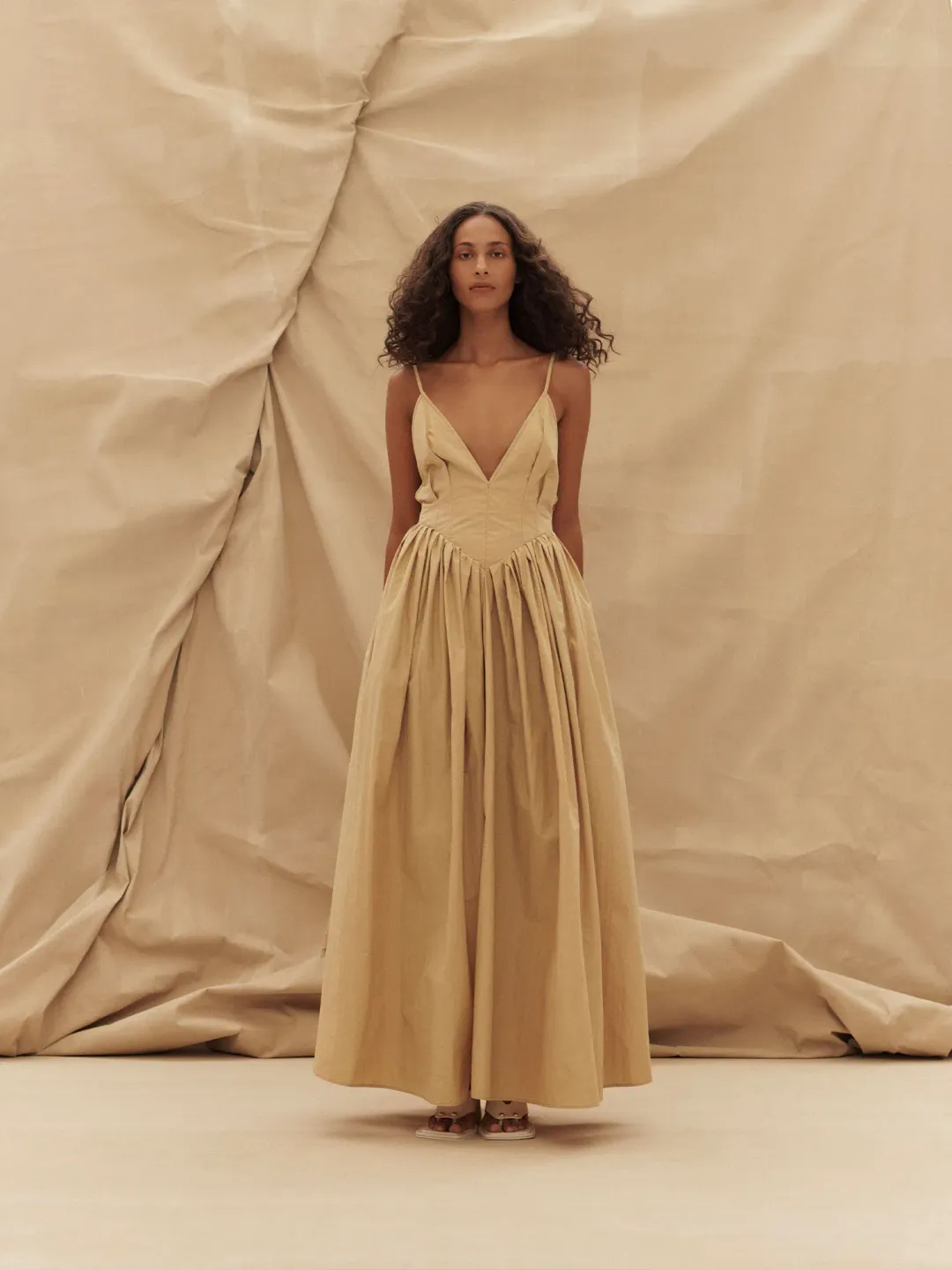 Paris Georgia Paloma Dress in Sand Size S / AU 8 for rent on The Volte - main image