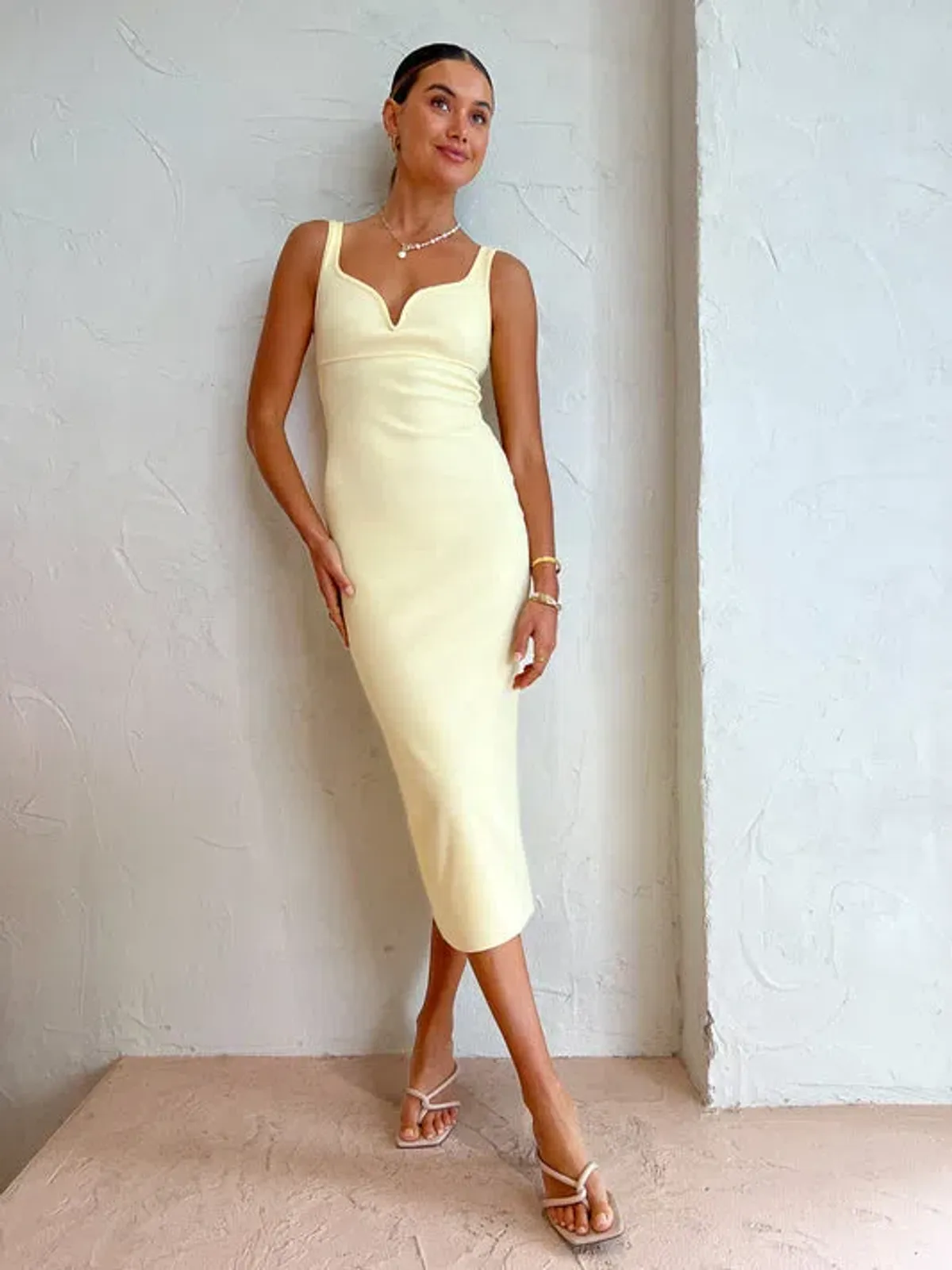 Viktoria and Woods Margarita Dress in Lemon Marle Size 4 / AU 14 - Image 5