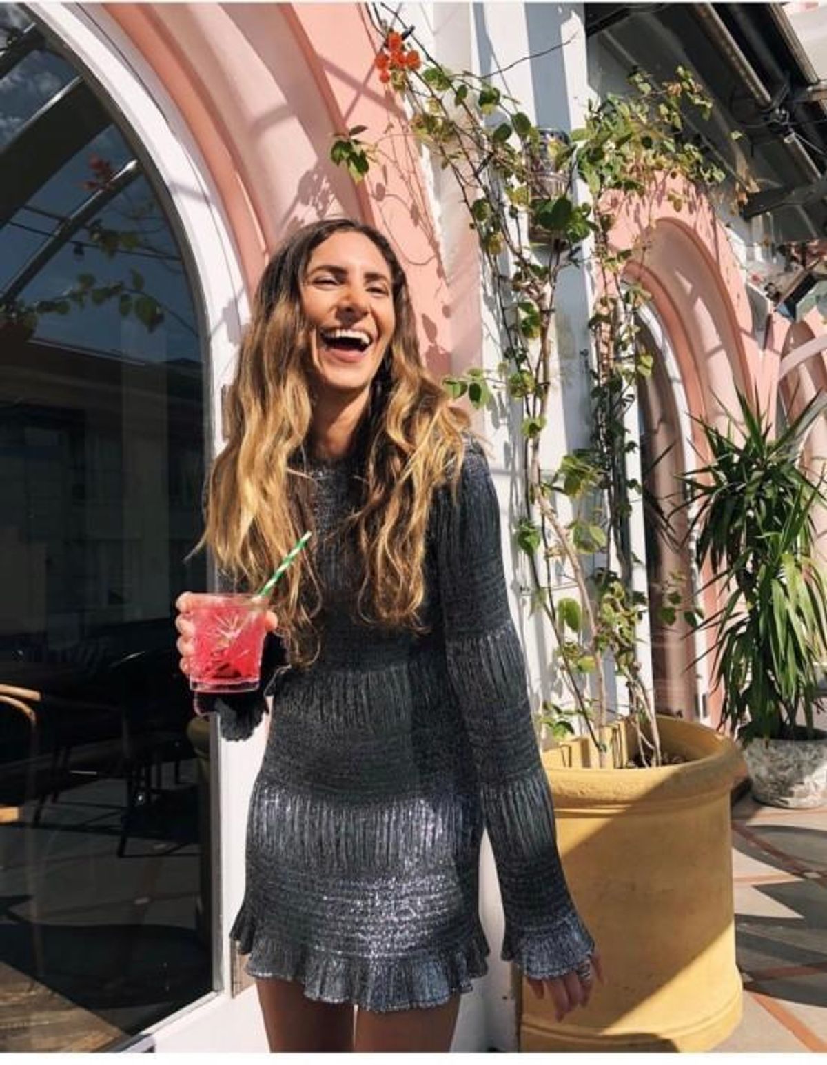 Georgia Alice Sublime Mini Dress Metallic Silver Size 8 - Image 4