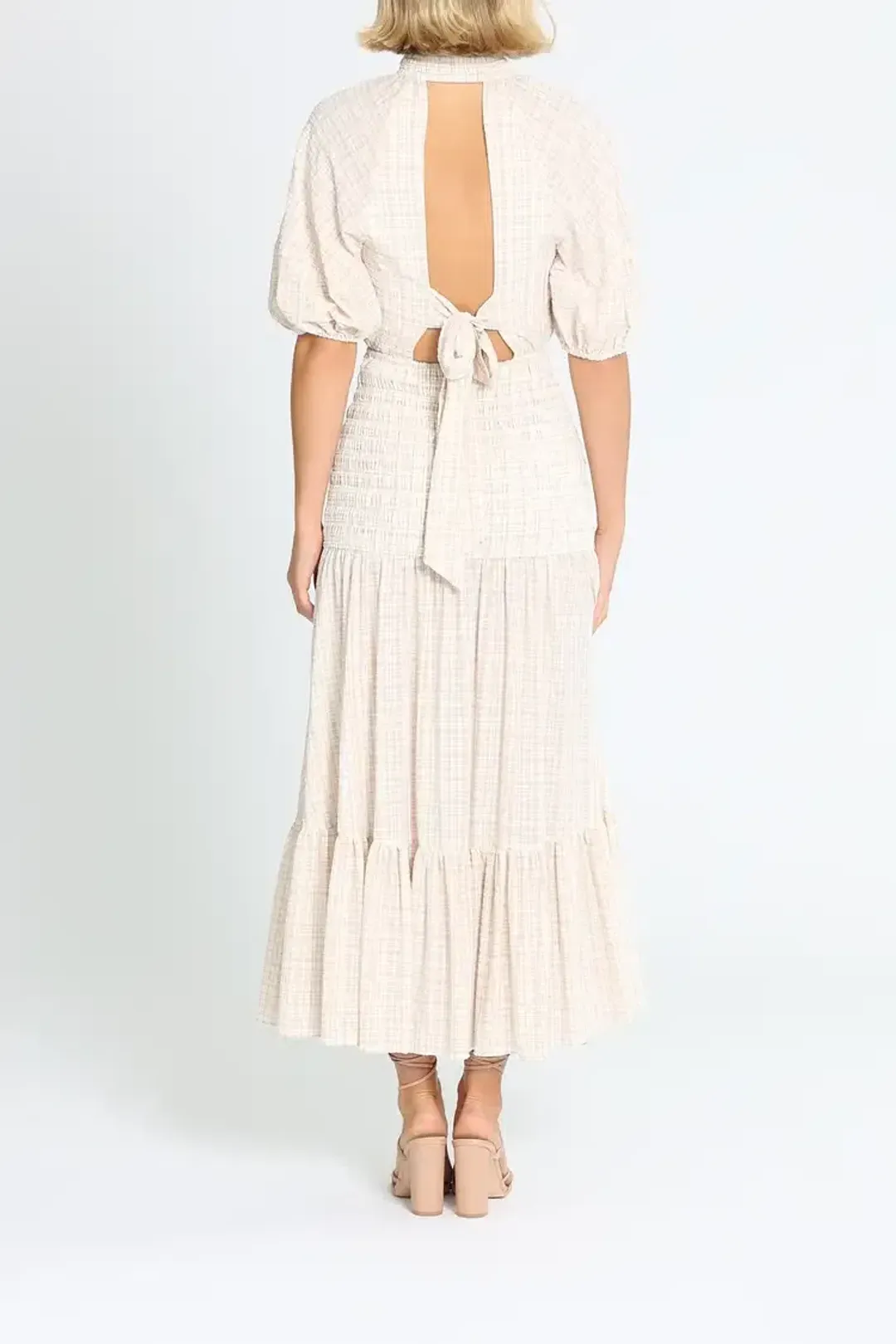 Significant Other Freya Dress in Almond Check Size 8 for rent on The Volte - main image