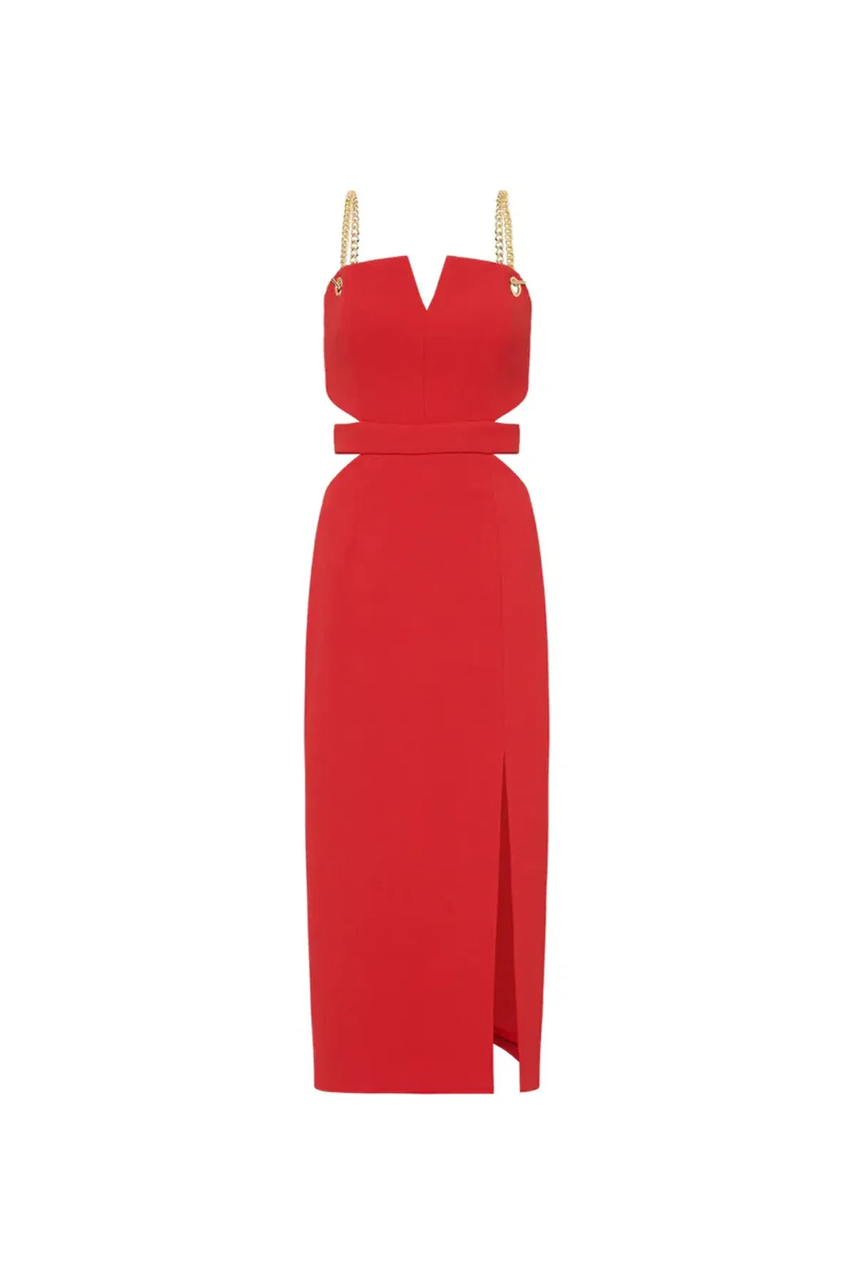 Rebecca Vallance Scarlett Chain Midi Dress Red Size 8 - Image 5