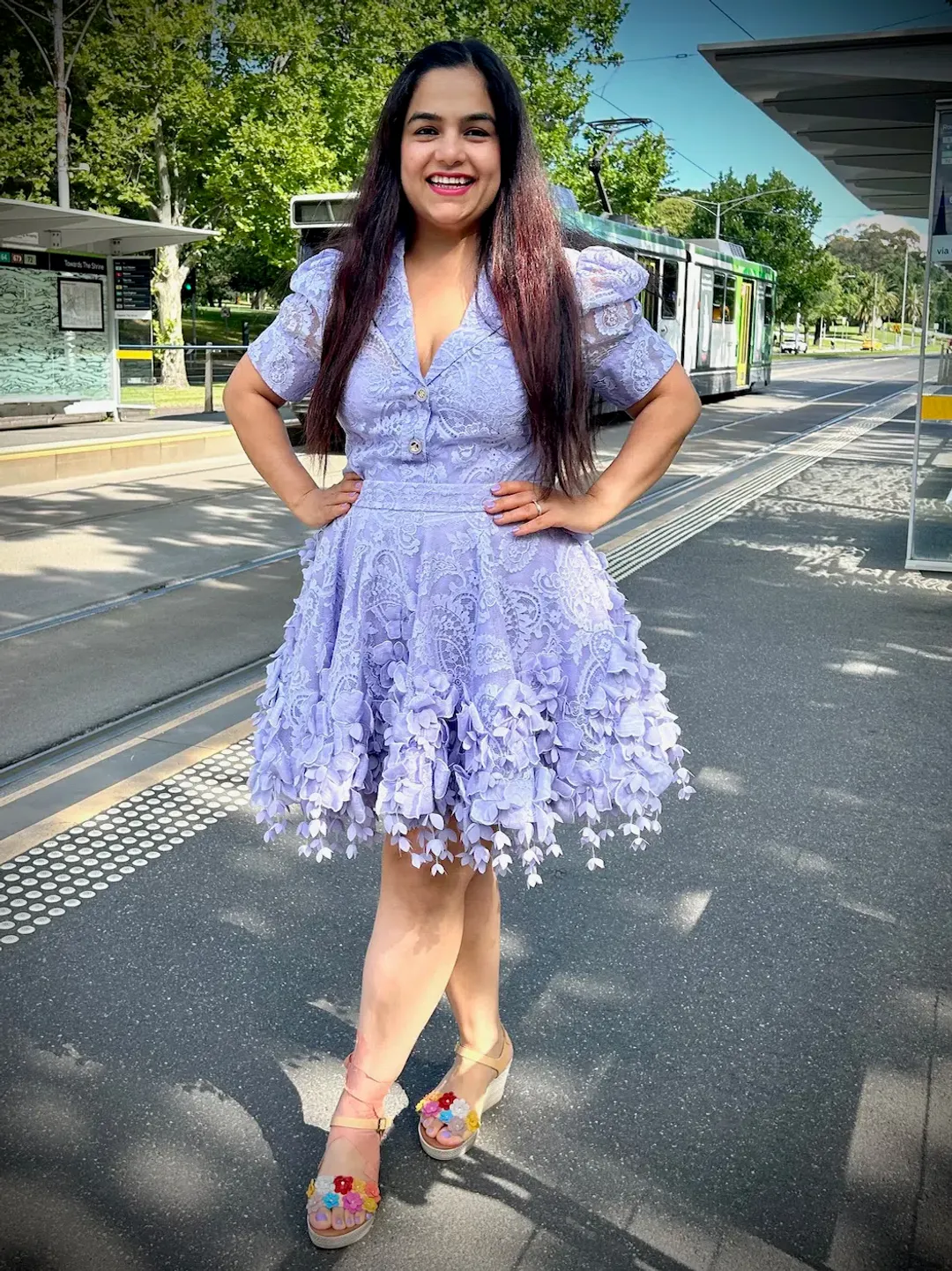 Zimmermann High Tide Lace Blouse & Flip Mini Skirt Set Periwinkle Size 3 / AU 14 for rent on The Volte - main image