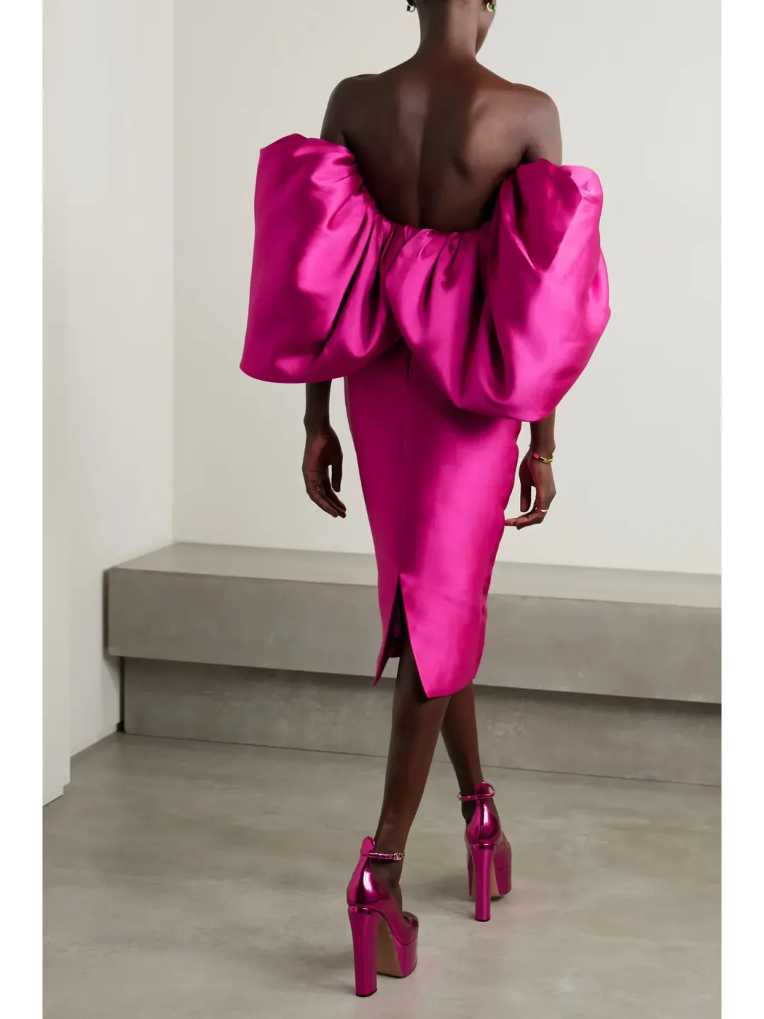 Solace London Marcia Faille Midi Dress Pink Size AU 8 for rent on The Volte - main image