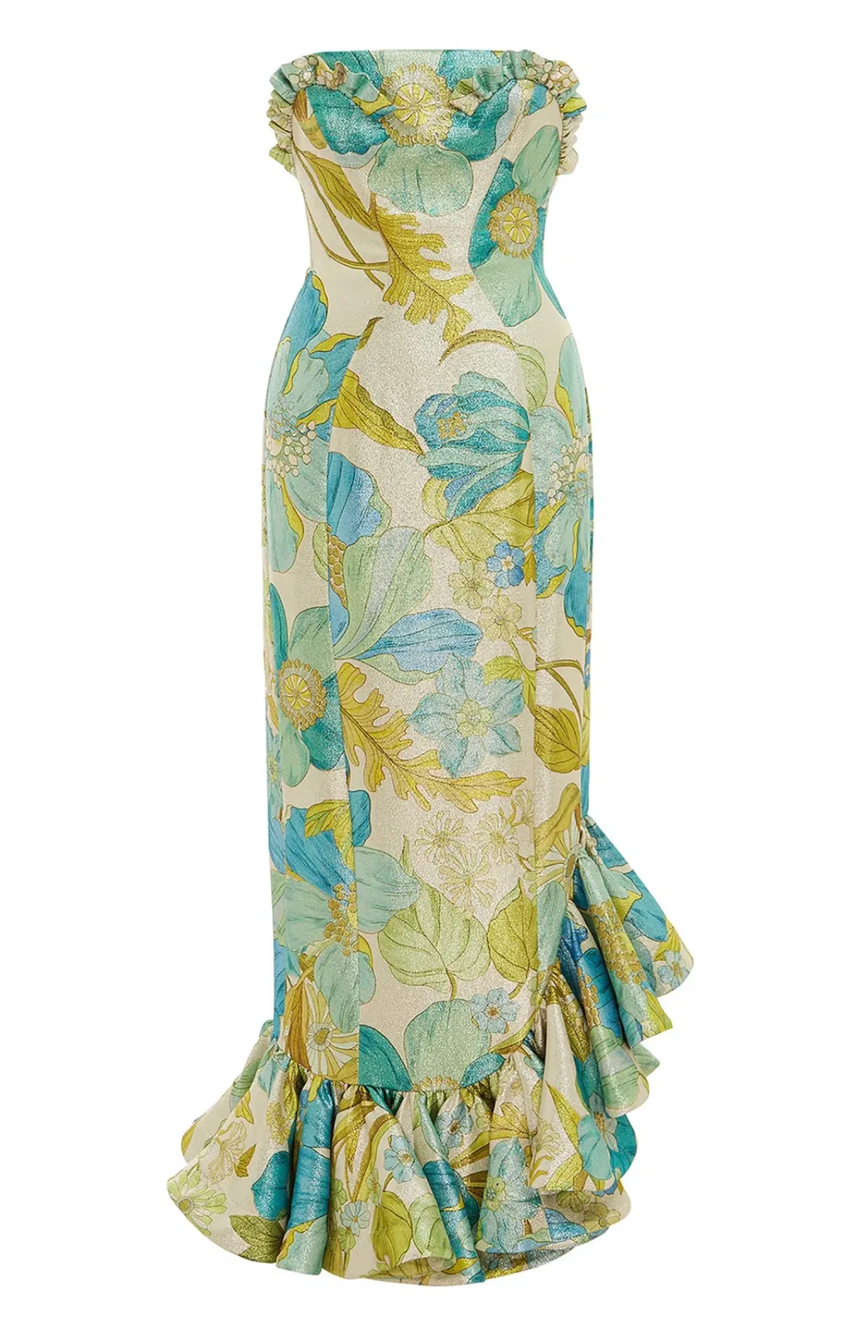 Alemais Janis Strapless Midi Dress Print Size AU 14 - Image 3