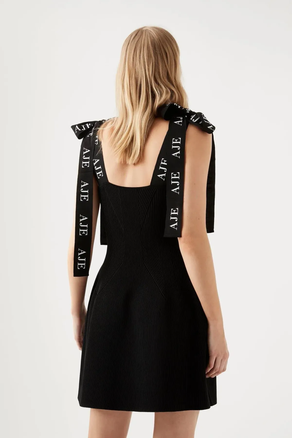 Aje Amber Knit Mini Dress Black Size AU 8 - Image 4