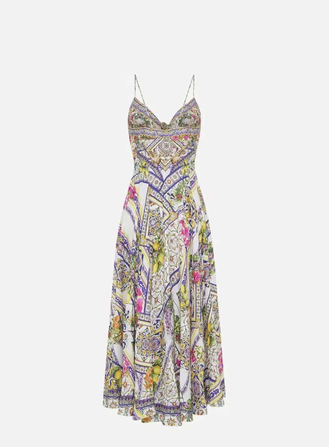 Camilla Long Dress With Tie Front Amalfi Amore Size S for rent on The Volte - main image