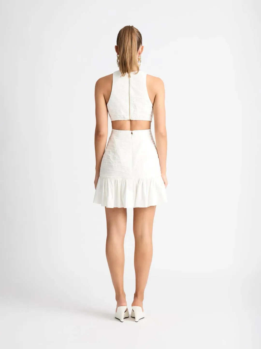 Sheike Isla Mini Dress in Ivory Size 12 for rent on The Volte - main image