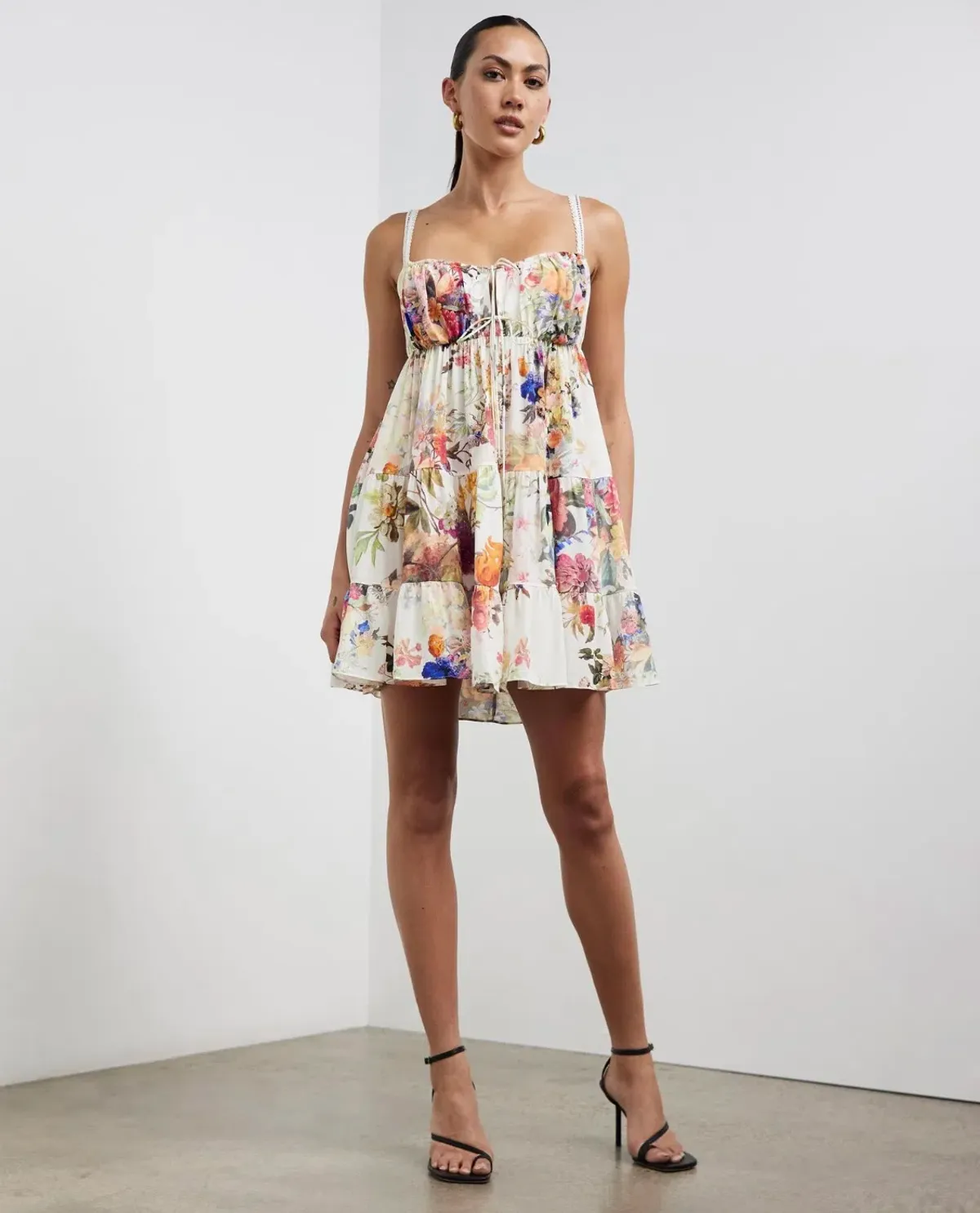 Camilla Gathered Bust Tiered Mini Dress Friends With Frescos Size XS / AU 8 - Image 1