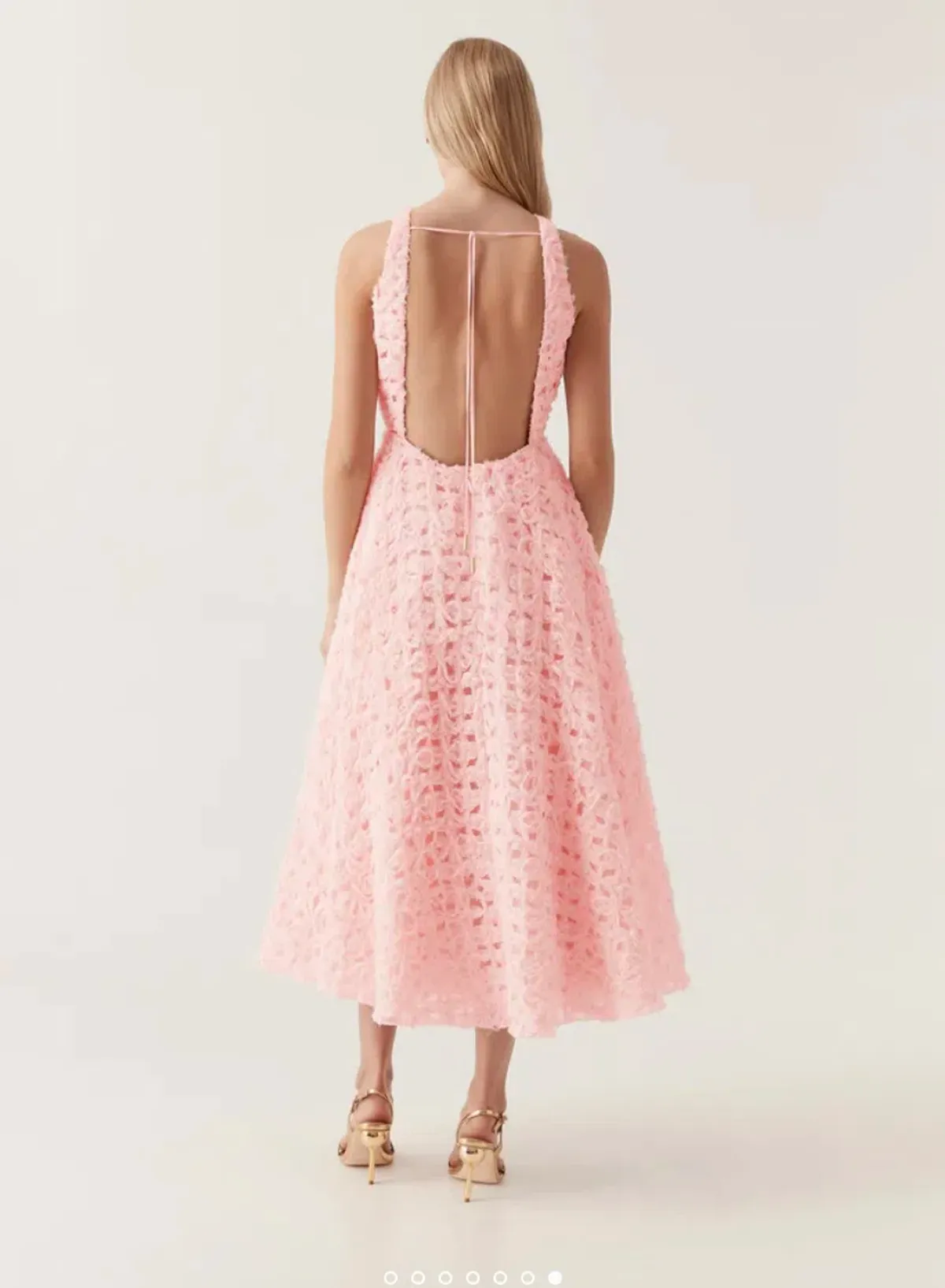 Aje Quintette Backless Midi Dress in Soft Pink Size 8 - Image 3