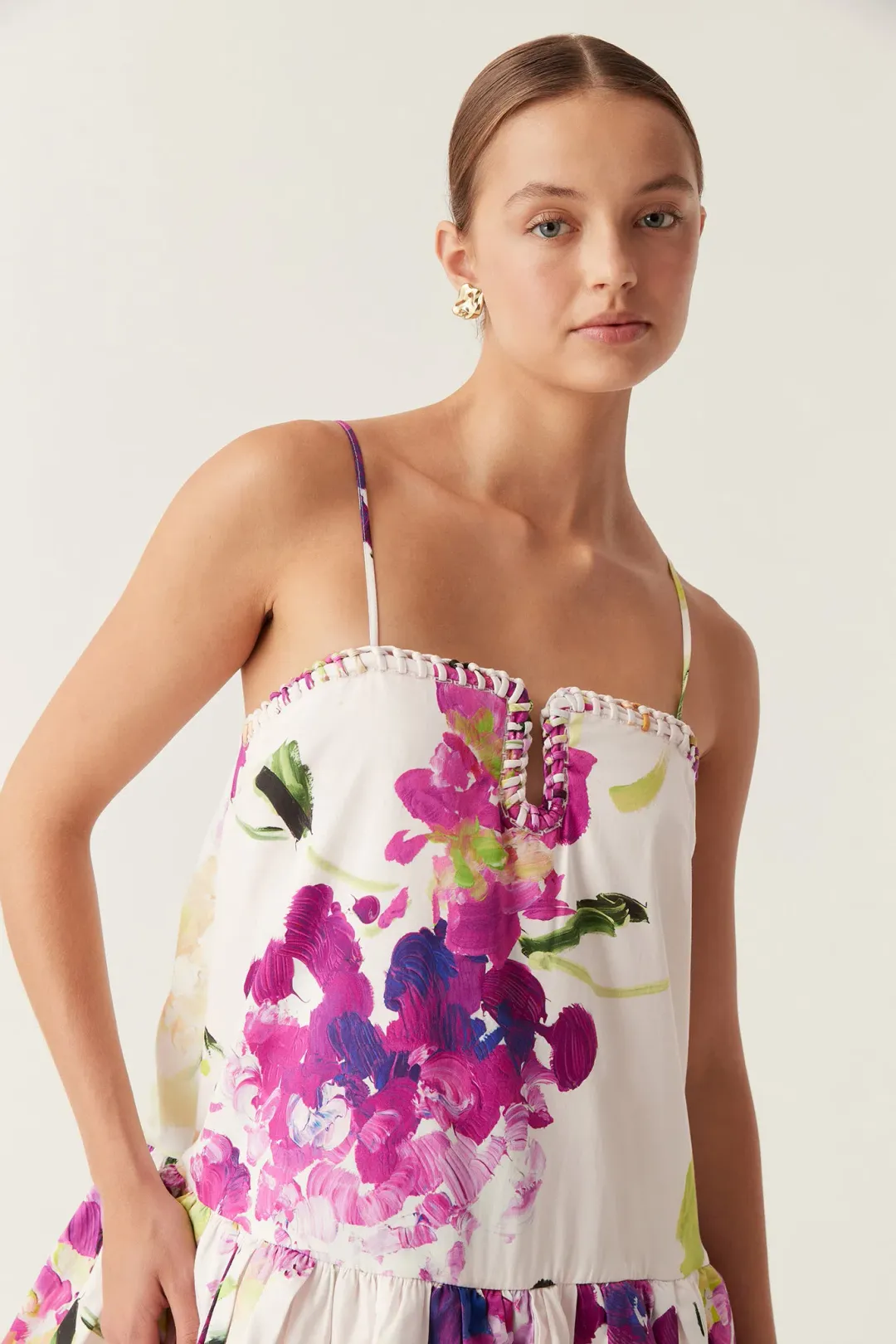 Aje Willow Sweetheart Mini Dress Wild Hydrangea Size AU 12 for rent on The Volte - main image