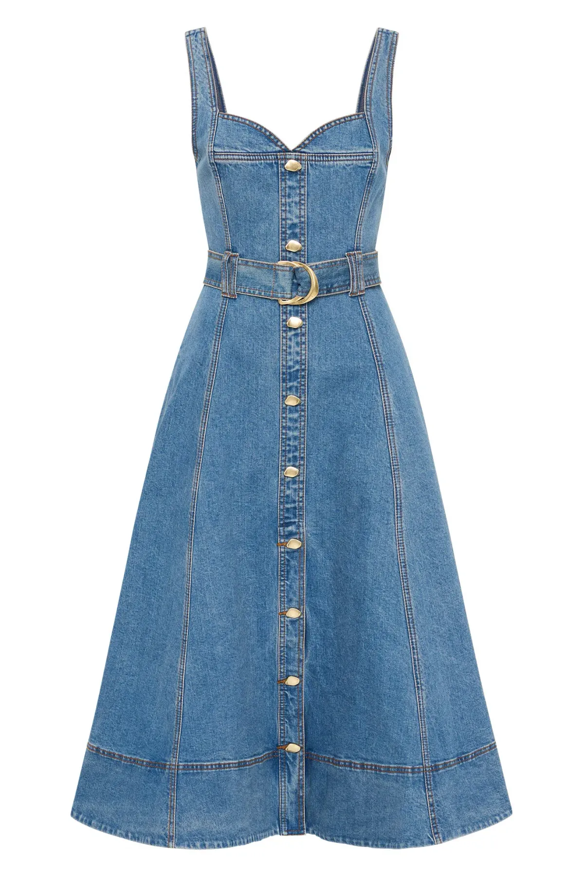 Aje Clay Denim Midi Dress 90's Wash Size AU 14 - Image 4