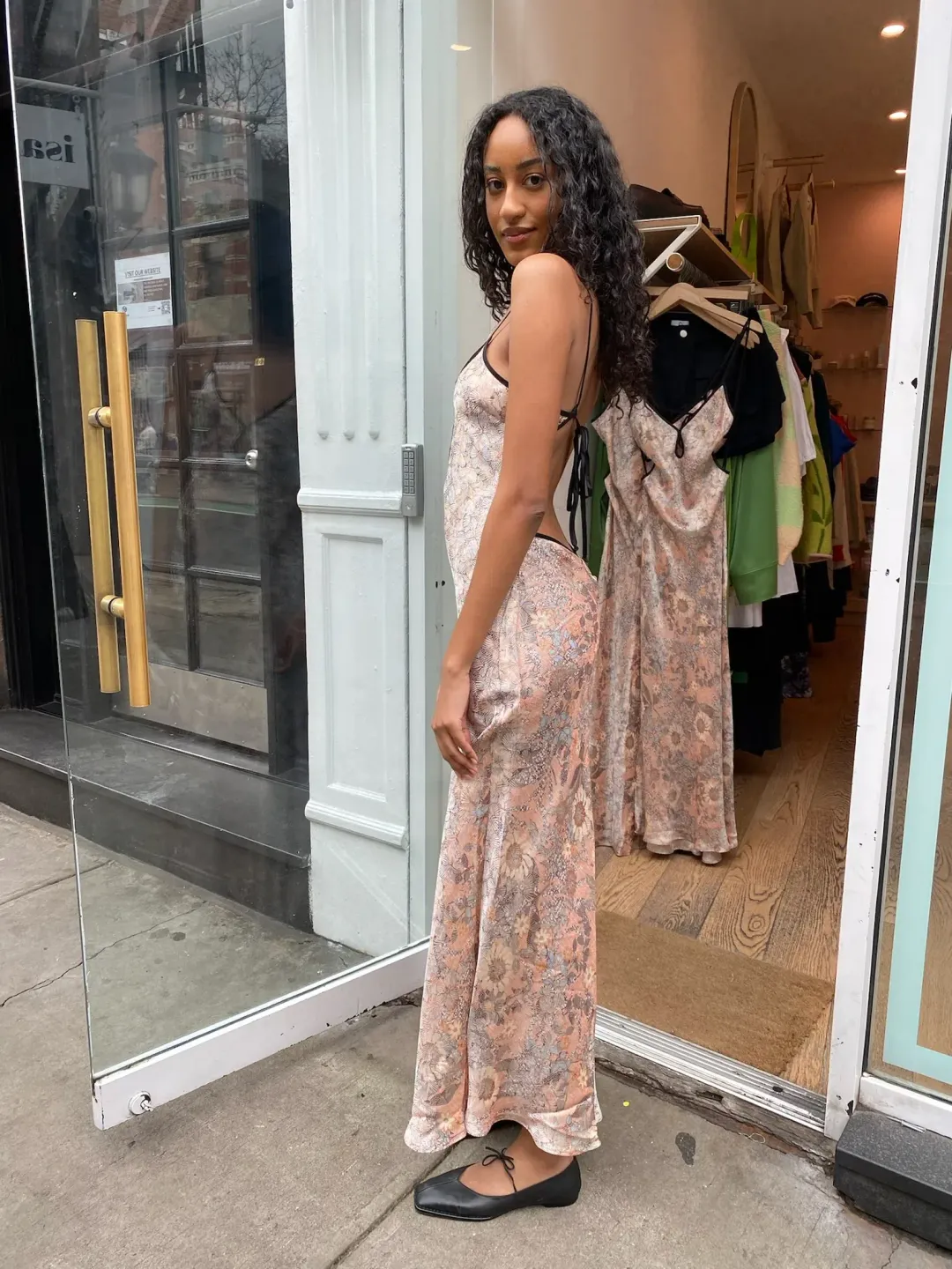 Bec & Bridge Nina Keyhole Maxi Dress Blush Jacquard Floral Size 8 for rent on The Volte - main image